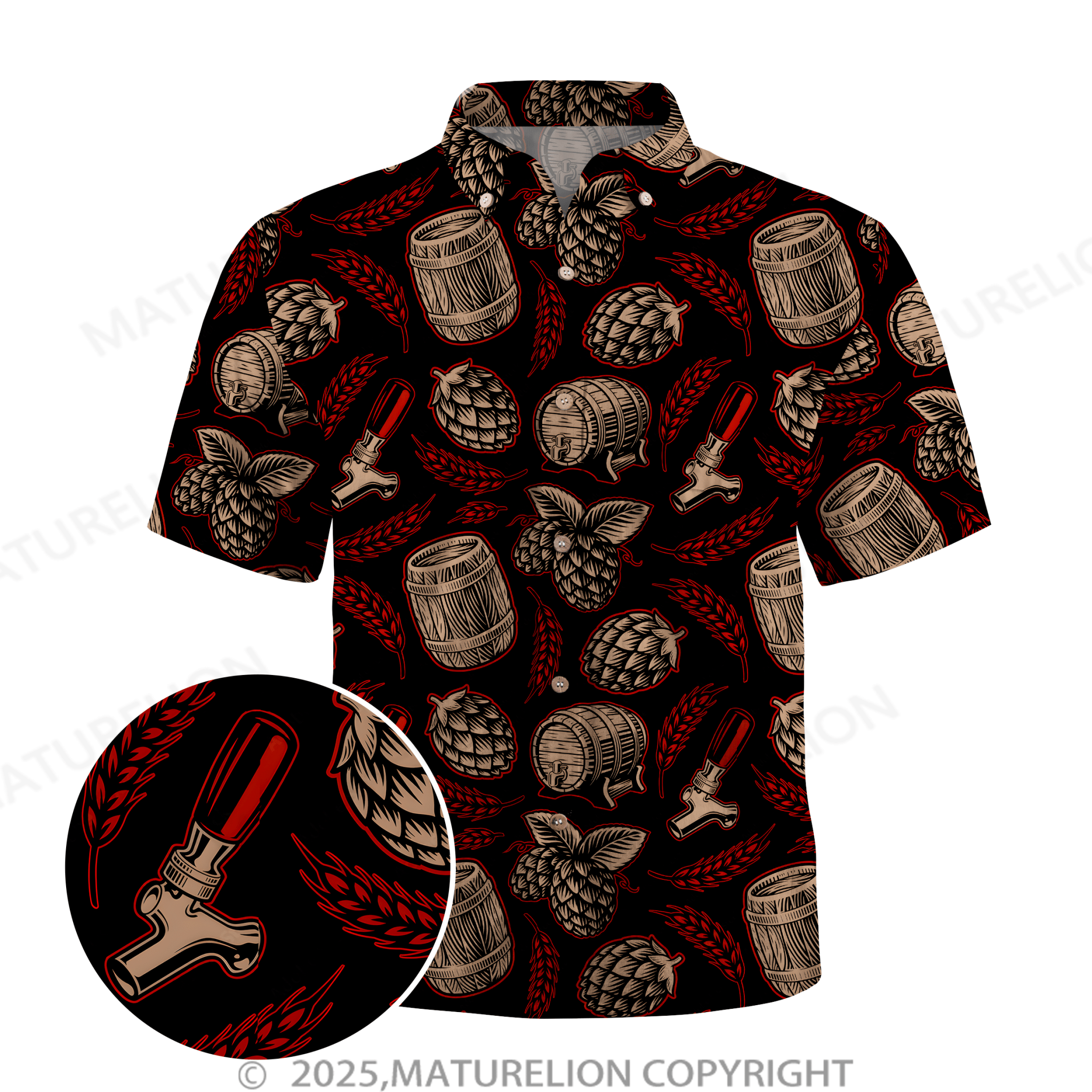 Maturelion Men's Hawaiian Shirt Palm Breeze Hawaiian Shirt