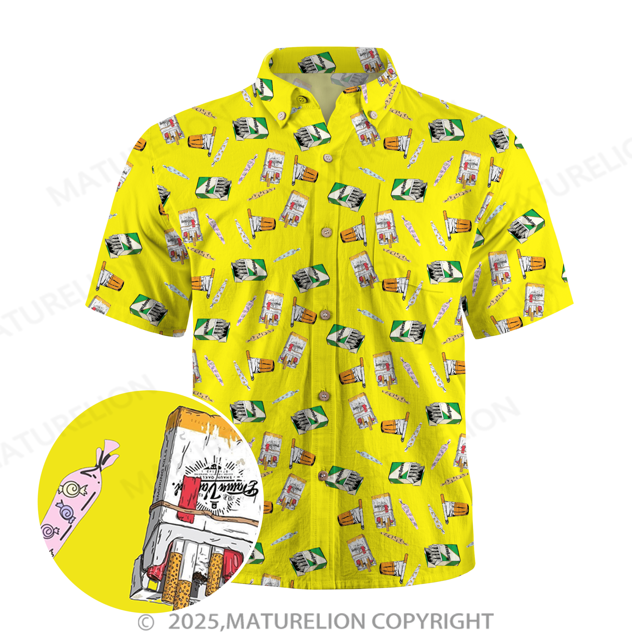 Maturelion Men's Hawaiian Shirt Tropical Bliss and Endless Thrills Hawaiian Shirt