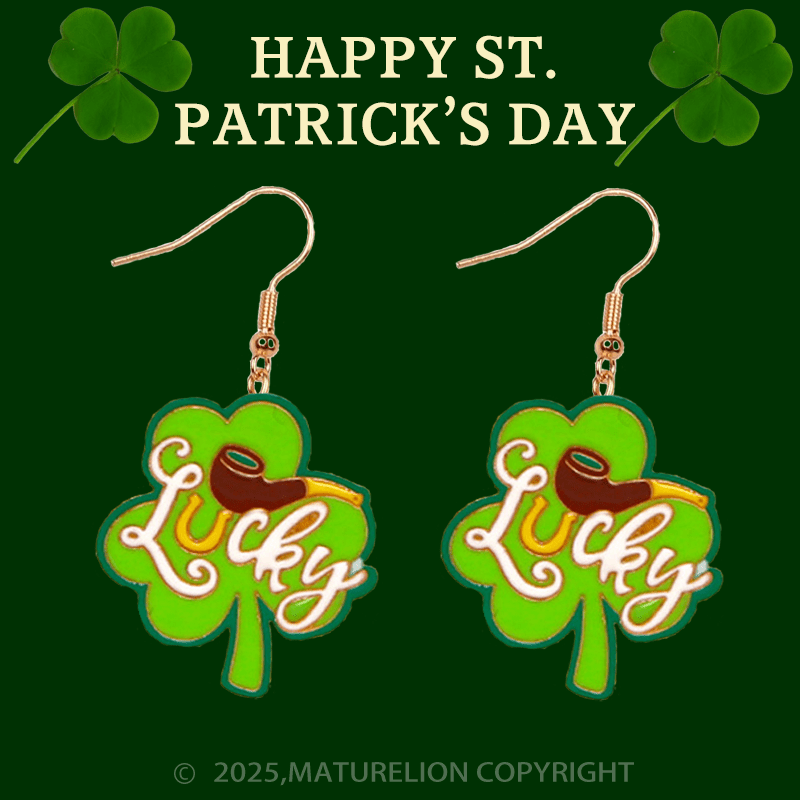 Maturelion St Patrick's Earring St. Patrick's Day Green Beaded Earring for Good Luck