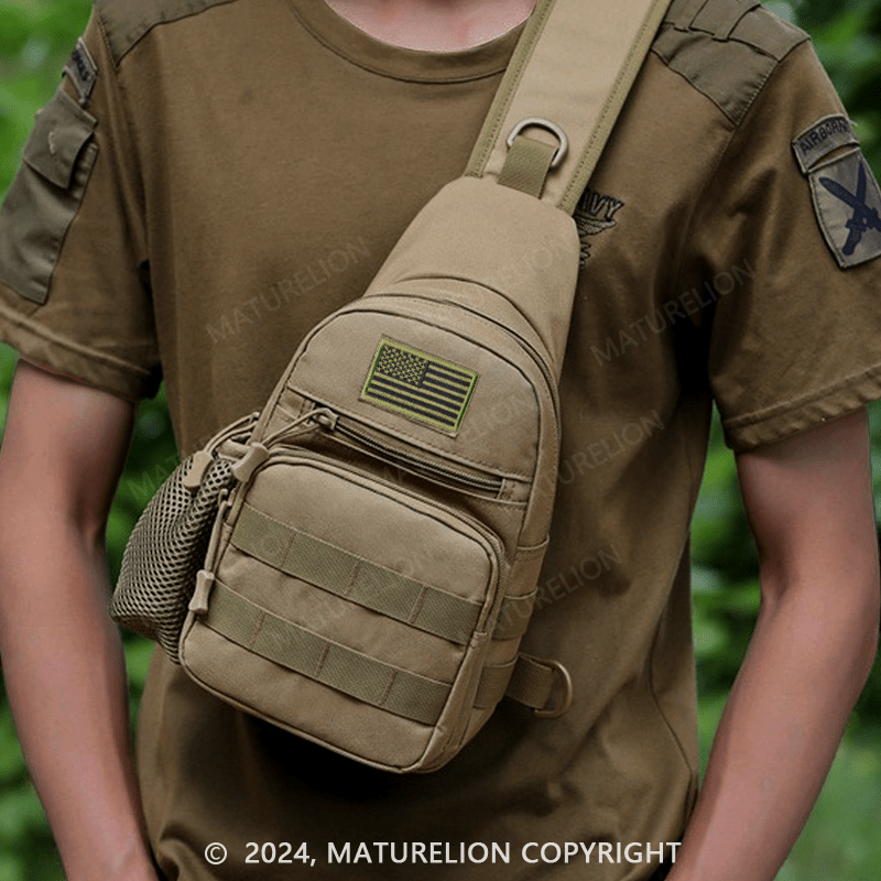 Maturelion Men Small Chest Bag Pack Travel Sport Shoulder Sling Backpack Cross Body Outdoor