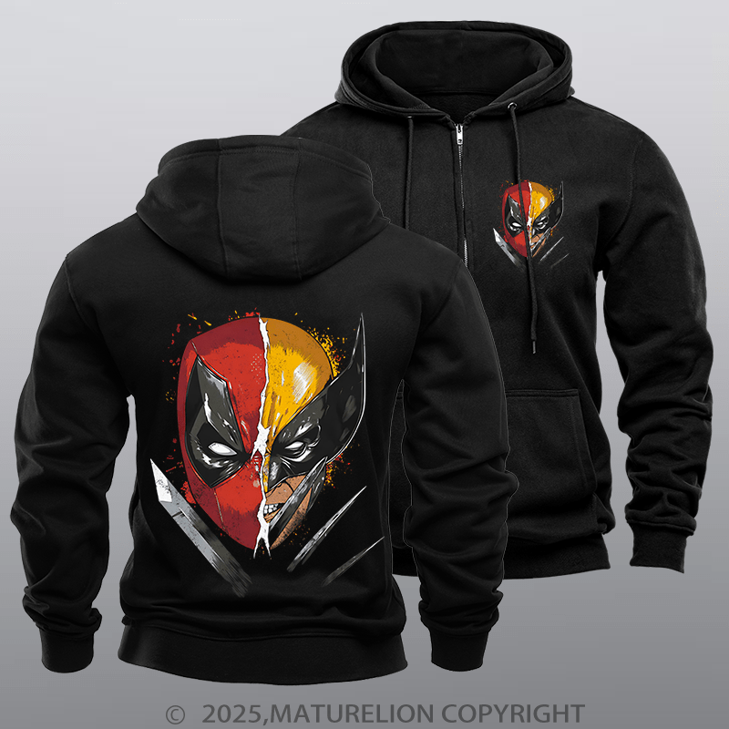 Maturelion Men's Hoodie Men's Hoodie Mercenary and Mutant Zipper Hoodie