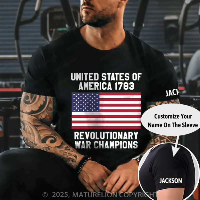 Maturelion Men's T-shirt Unites States of America 1783 4th Of July T-shirt