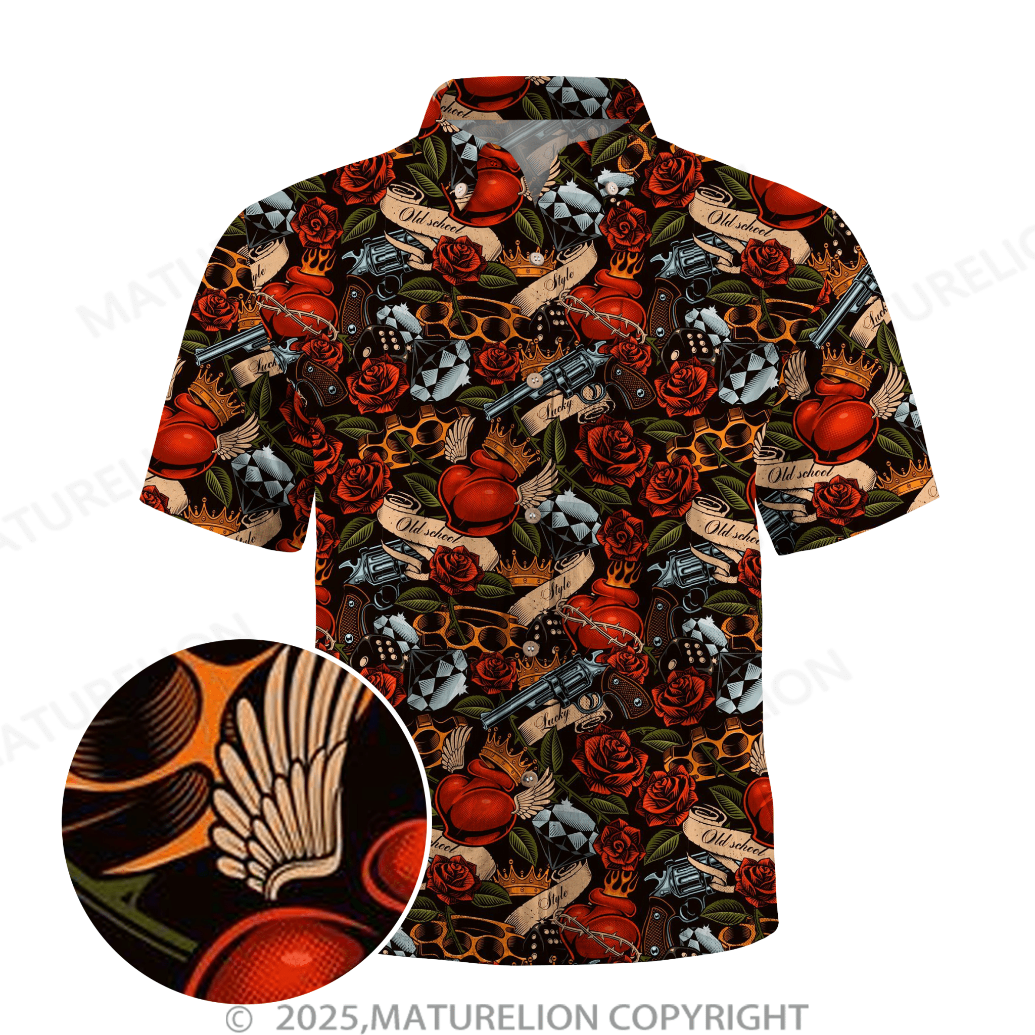 Maturelion Men's Hawaiian Shirt Hawaiian Nights Full of Endless Temptation Hawaiian Shirt