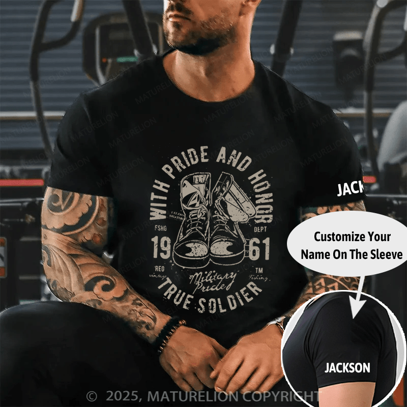 Maturelion Men's T-shirt Proud Veteran Cotton T-shirt