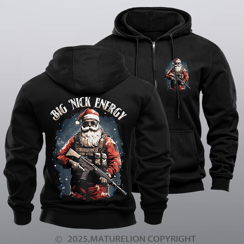 Maturelion Men's Hoodie Big Nick Energy Zipper Hoodie