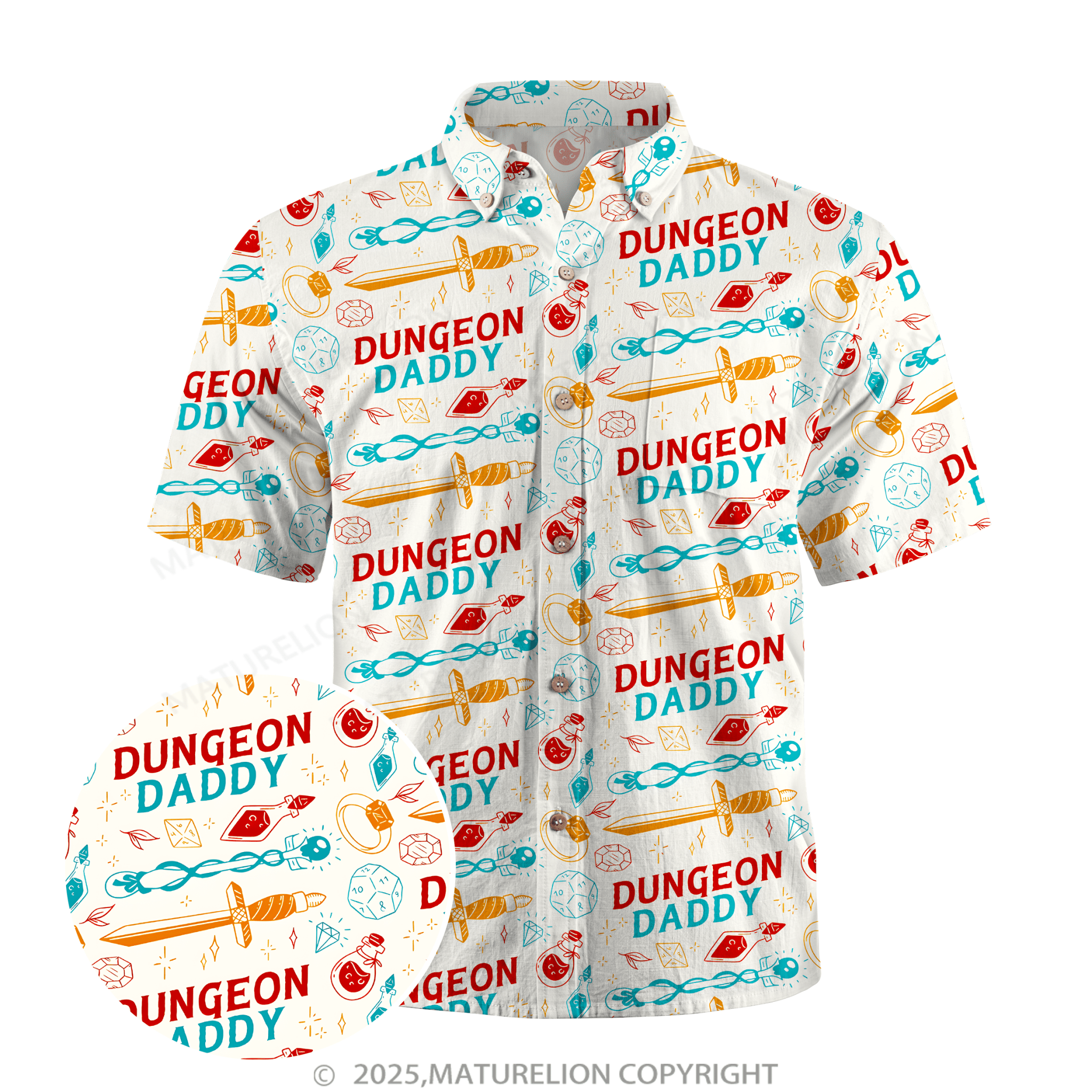 Maturelion Aloha Shirts Dungeon Daddy Hawaiian Shirt