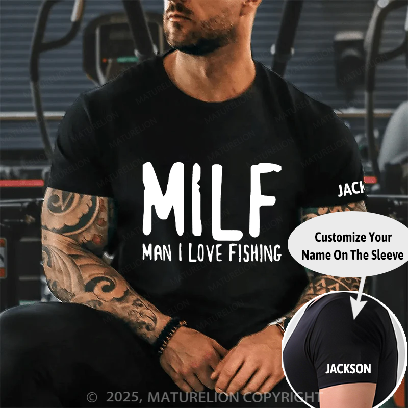 Maturelion Men's T-shirt Man I love Fishing Cotton T-shirt