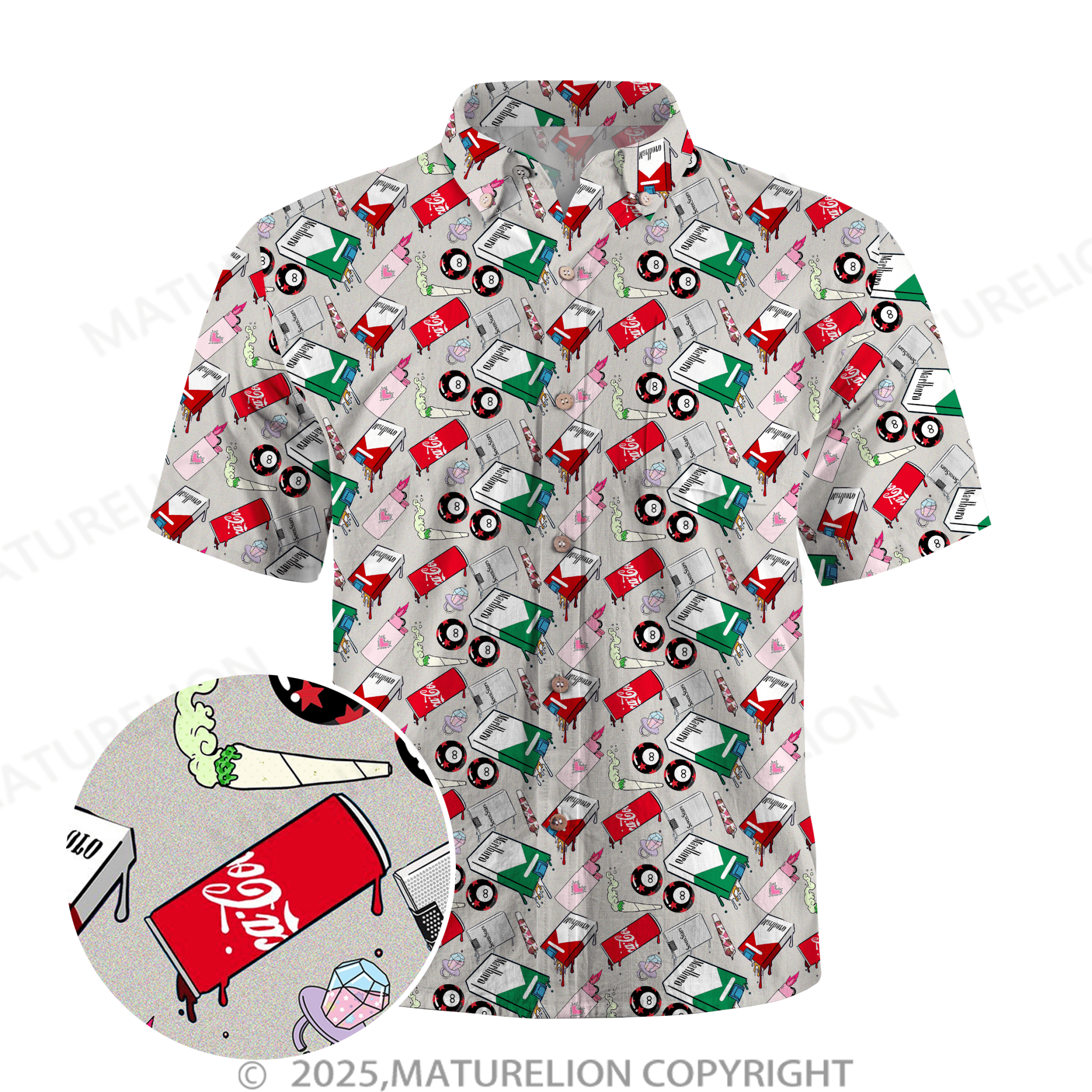Maturelion Men's Hawaiian Shirt Midnight Tropics Hawaiian Shirt