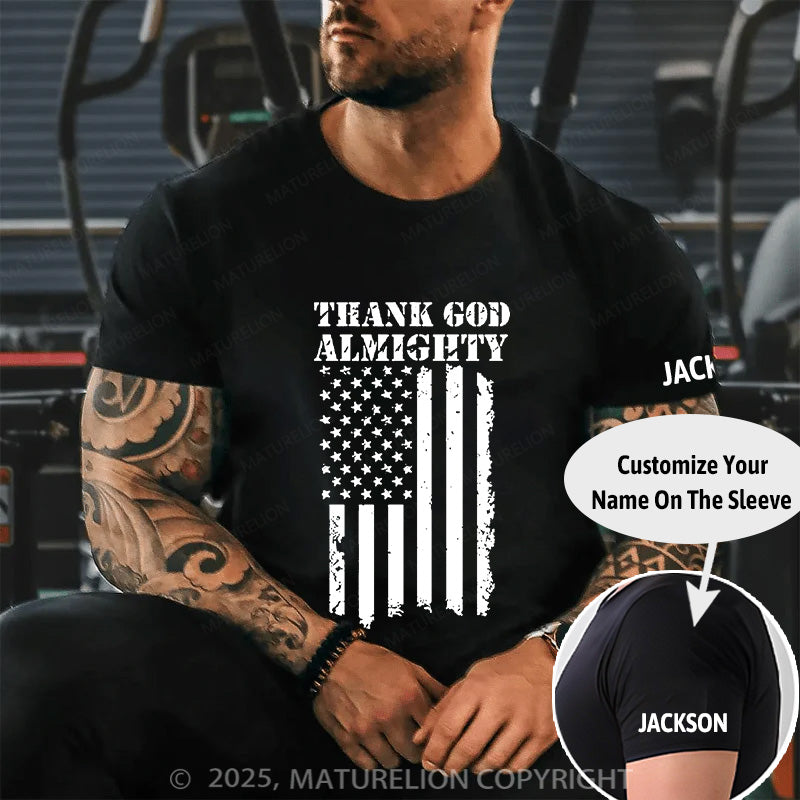 Maturelion Men's T-shirt Thank God Almighty  Cotton T-shirt