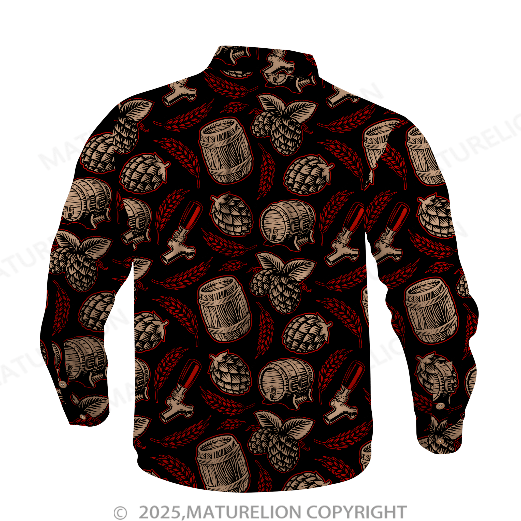 Maturelion Men's Hawaiian Shirt Vintage Print Hawaiian Shirt