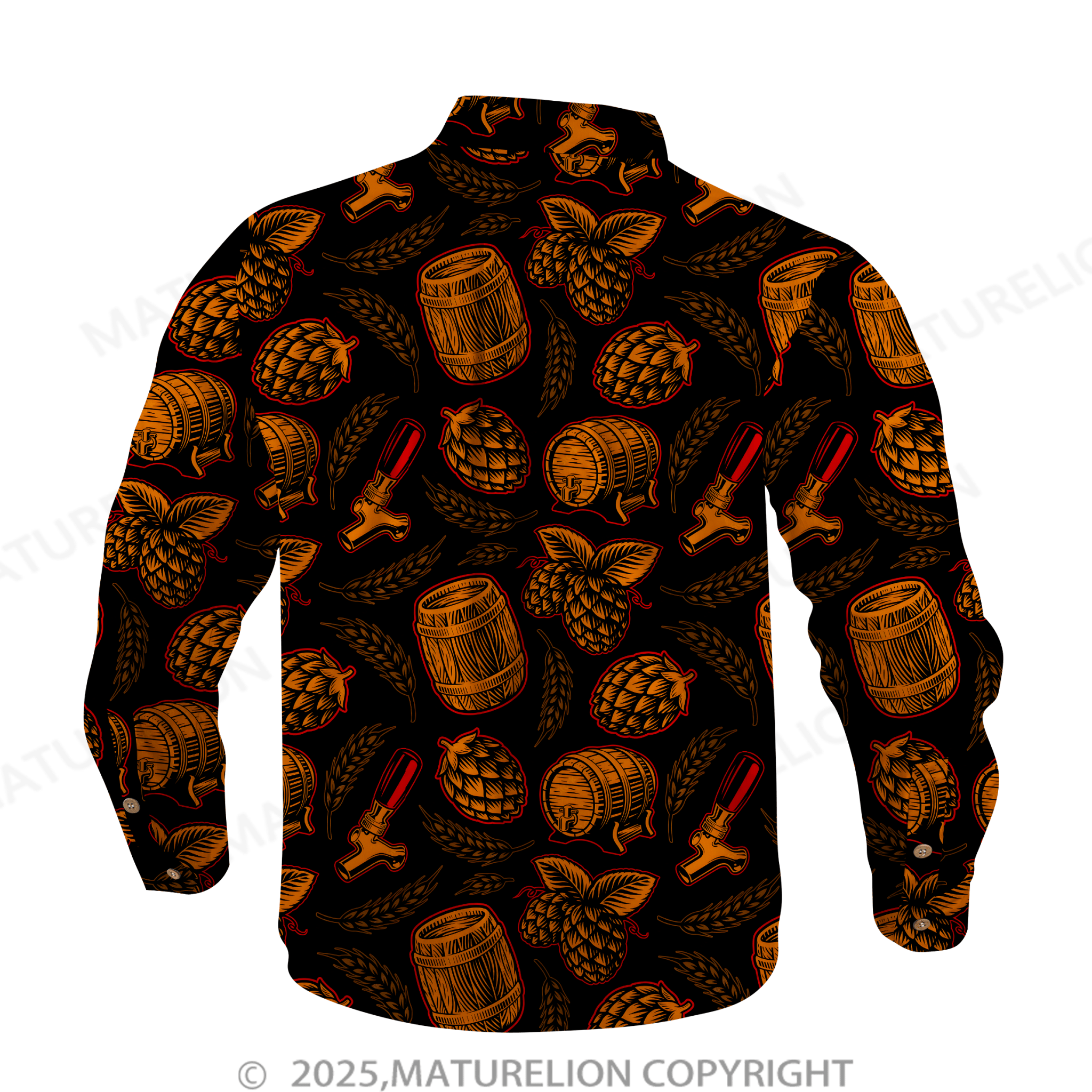 Maturelion Men's Hawaiian Shirt Vintage Print Hawaiian Shirt