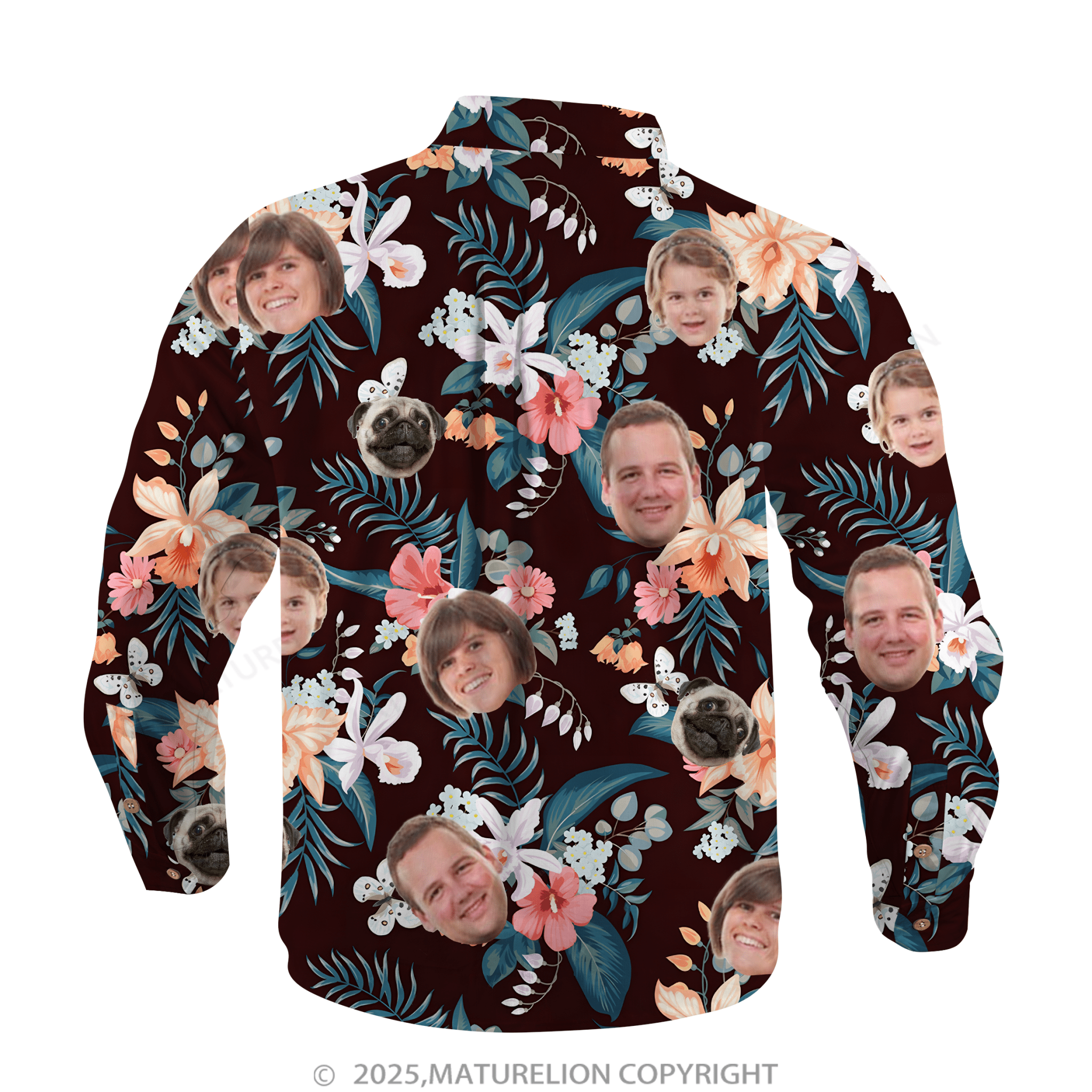 Maturelion Aloha Shirts Hawaiian Shirt Designed with Your Face Hawaiian Shirt