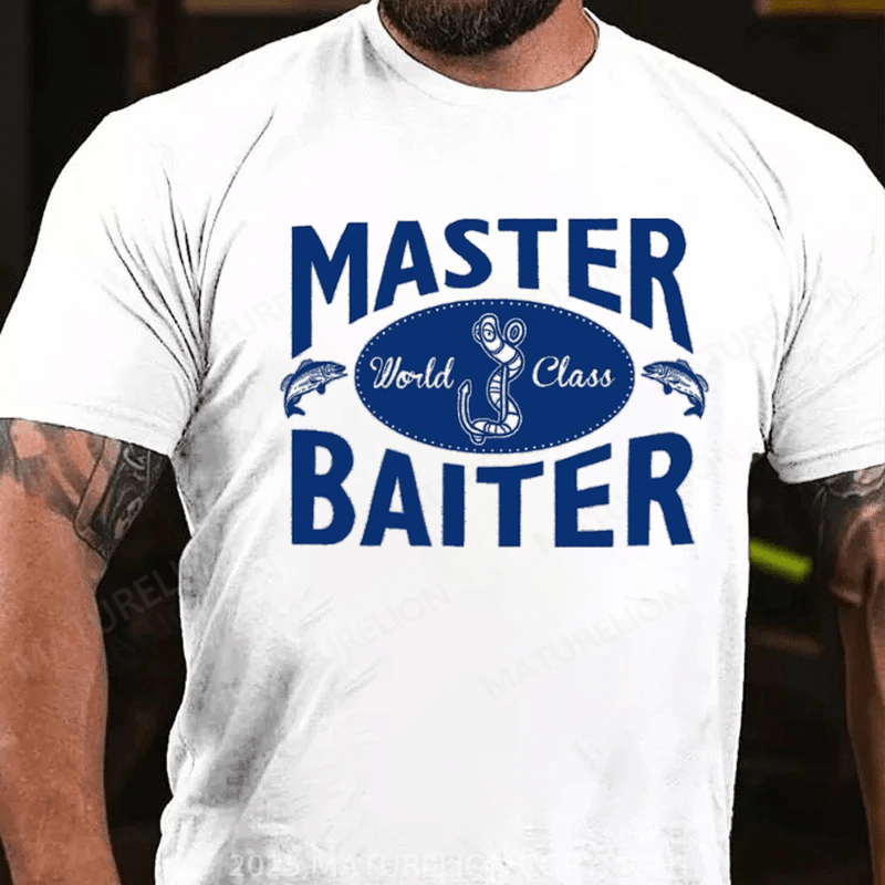 Maturelion Men's T-Shirt Master Baiter Cotton T-Shirt