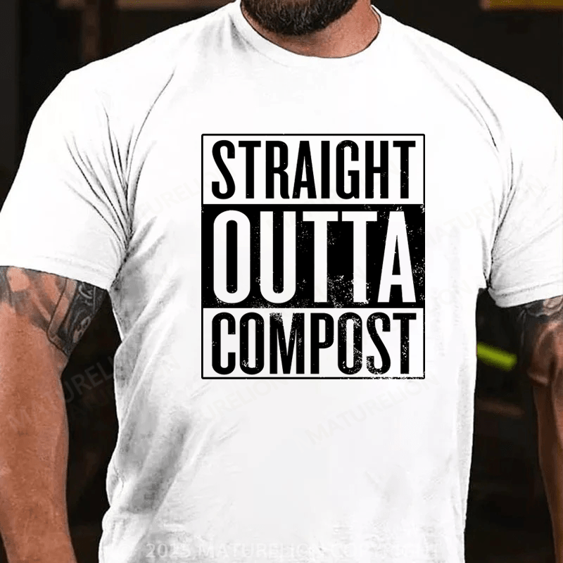 Maturelion Men's T-Shirt Straight Outta Compost Cotton T-Shirt
