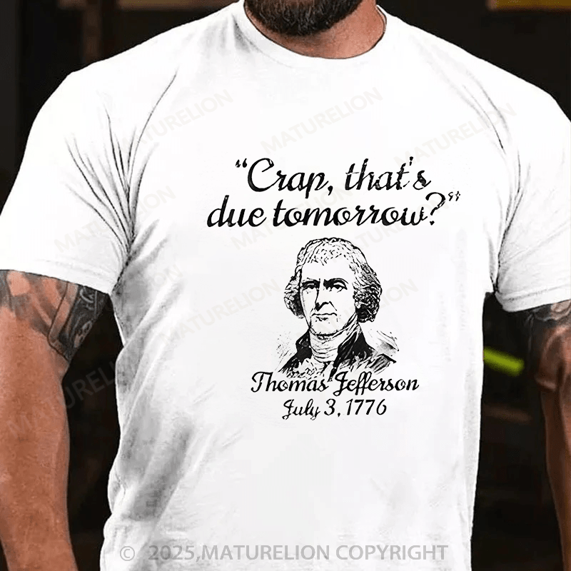 Maturelion Men's T-shirt Thomas Jefferson Cotton T-shirt