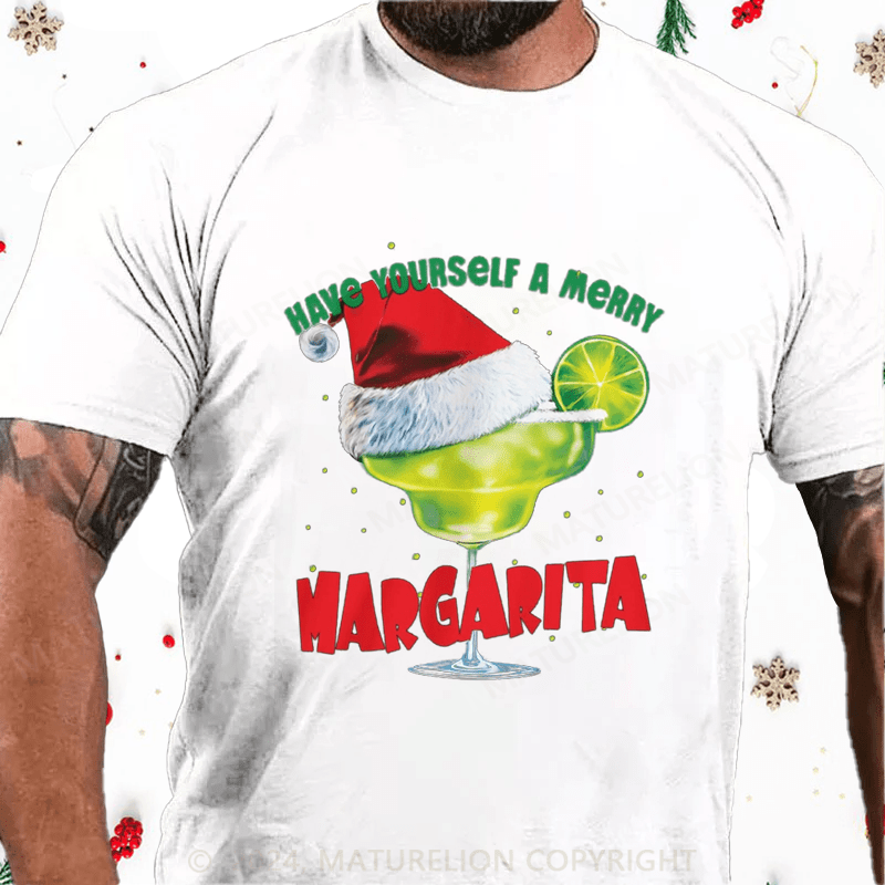 Maturelion Christmas T-Shirt Have Yourself a Merry Margarita Christmas T-Shirt