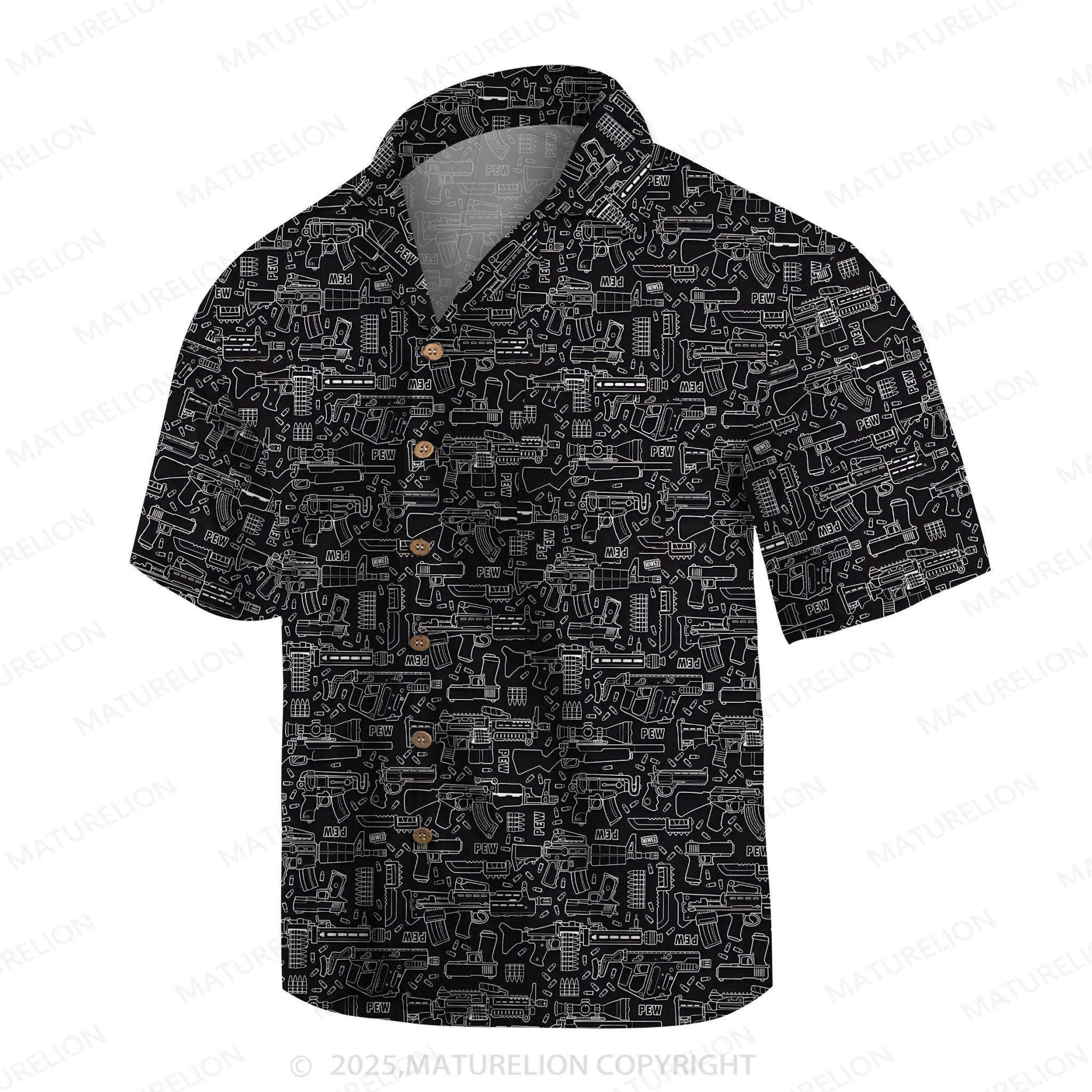 Maturelion Men's Hawaiian Shirt Palm Tree Getaway Hawaiian Shirt