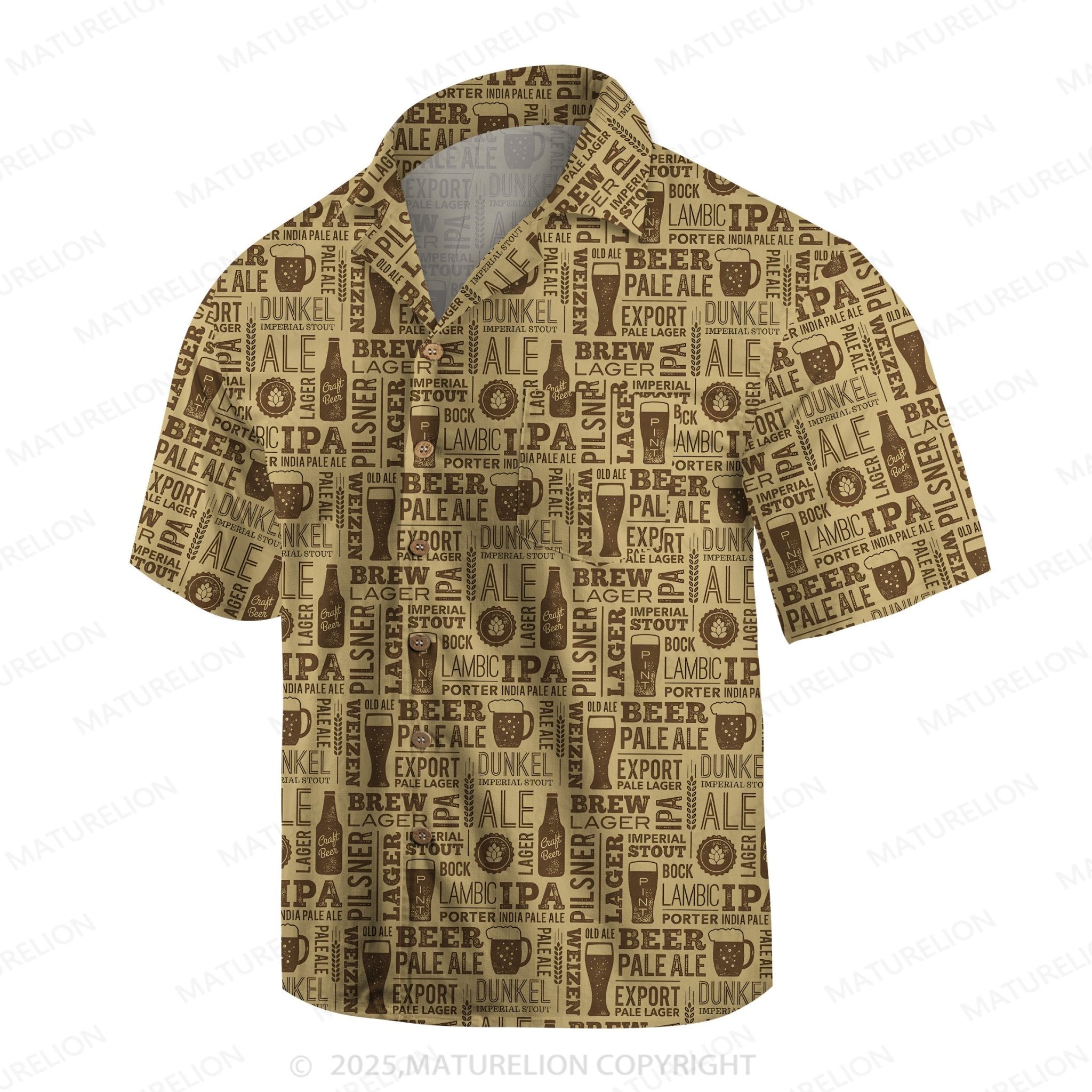 Maturelion Men's Hawaiian Shirt Surf and Sand Hawaiian Shirt