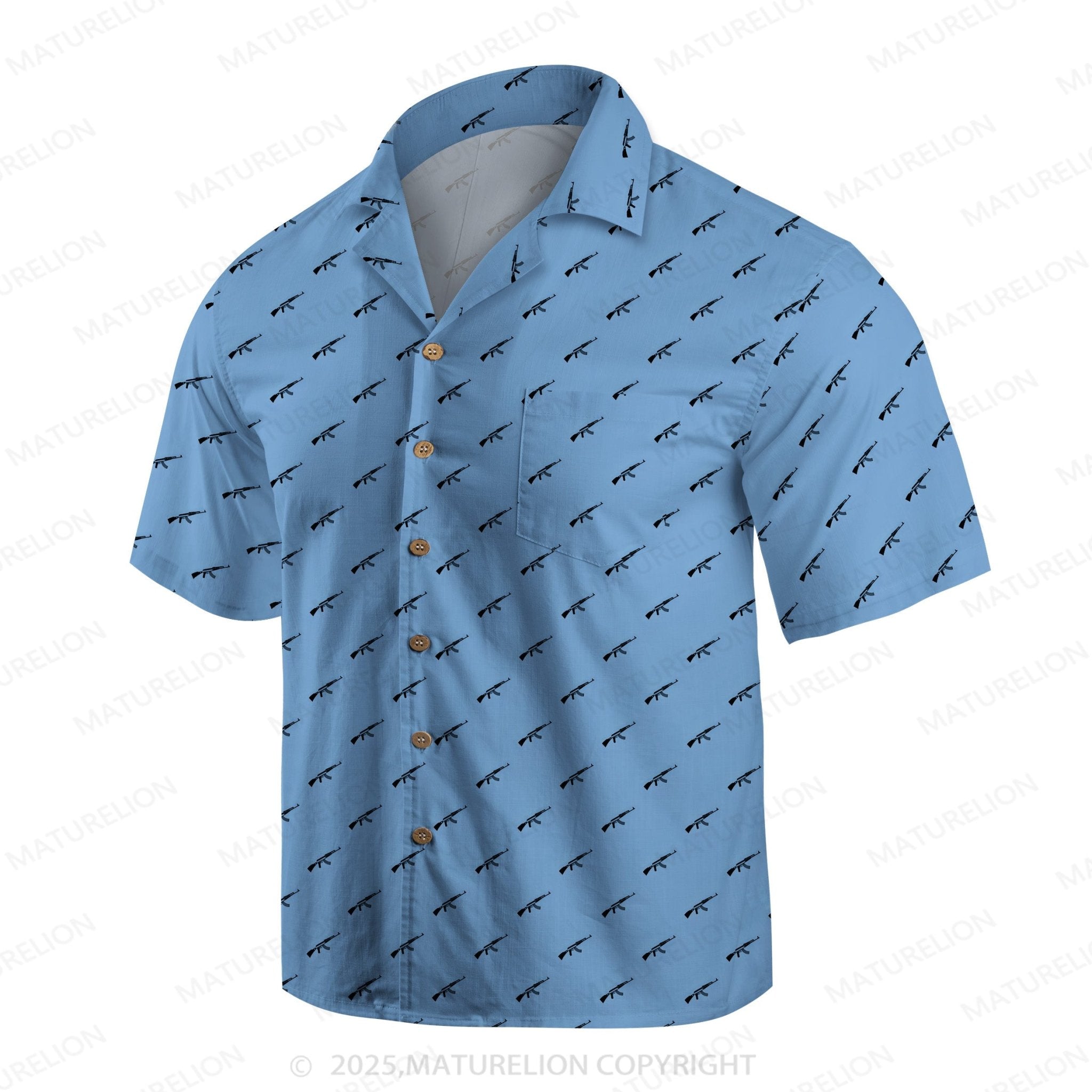 Maturelion Men's Hawaiian Shirt Ocean Wave Hawaiian Shirt