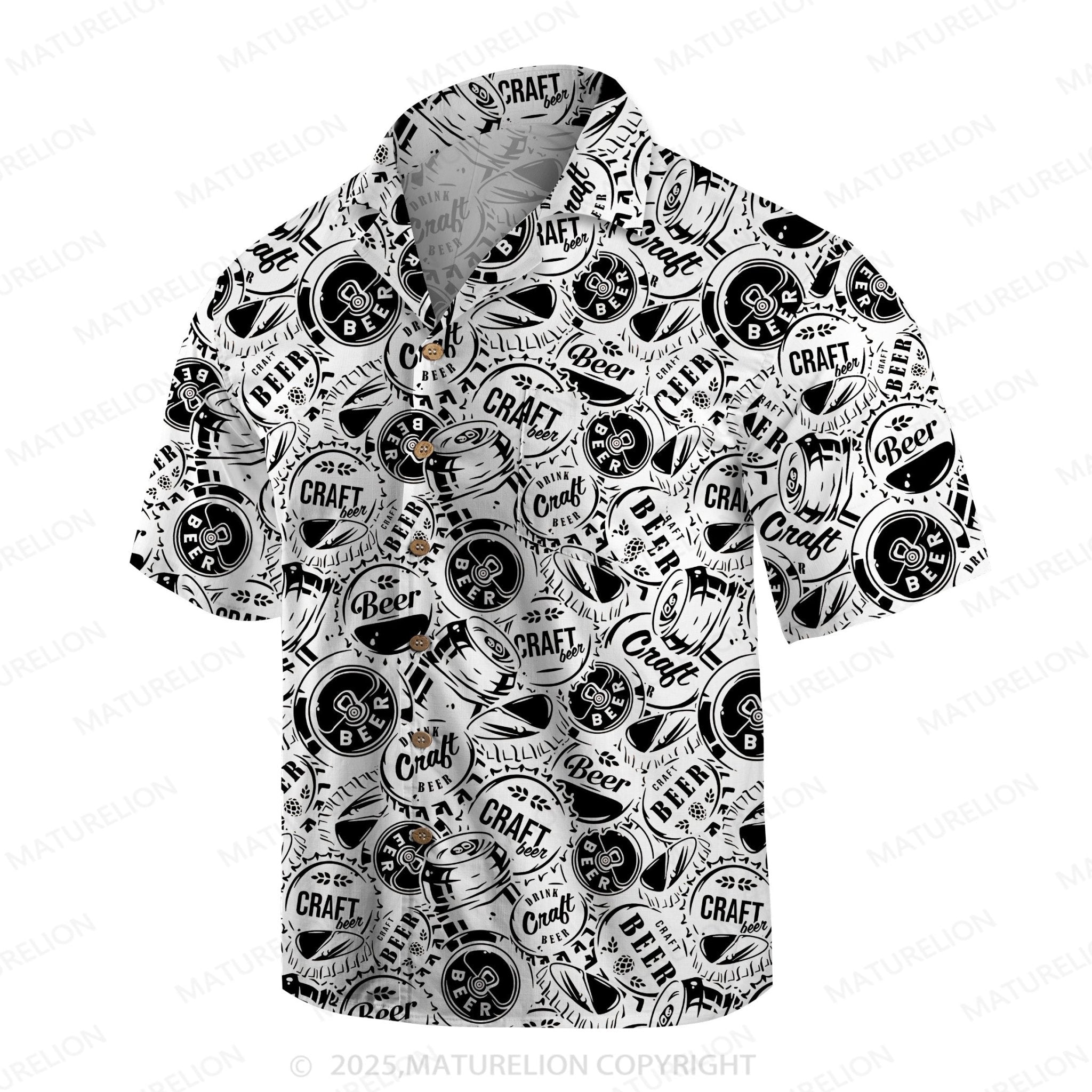 Maturelion Men's Hawaiian Shirt Vintage Beach Hawaiian Shirt