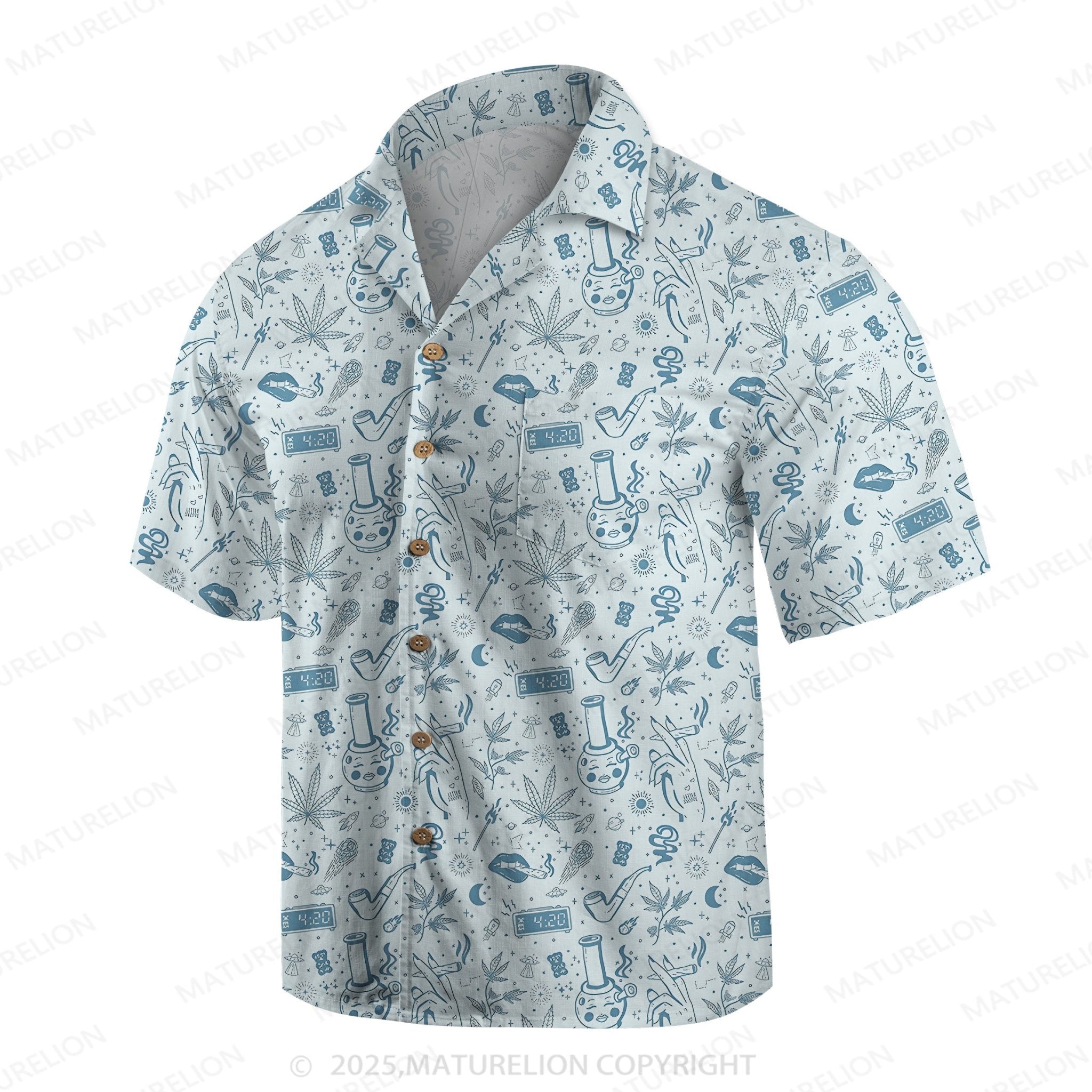 Maturelion Men's Hawaiian Shirt Lagoon Life Hawaiian Shirt