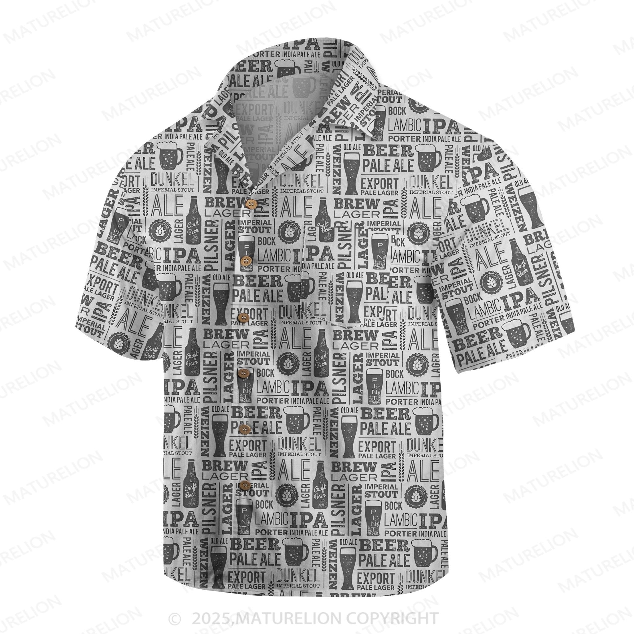 Maturelion Men's Hawaiian Shirt Surf and Sand Hawaiian Shirt