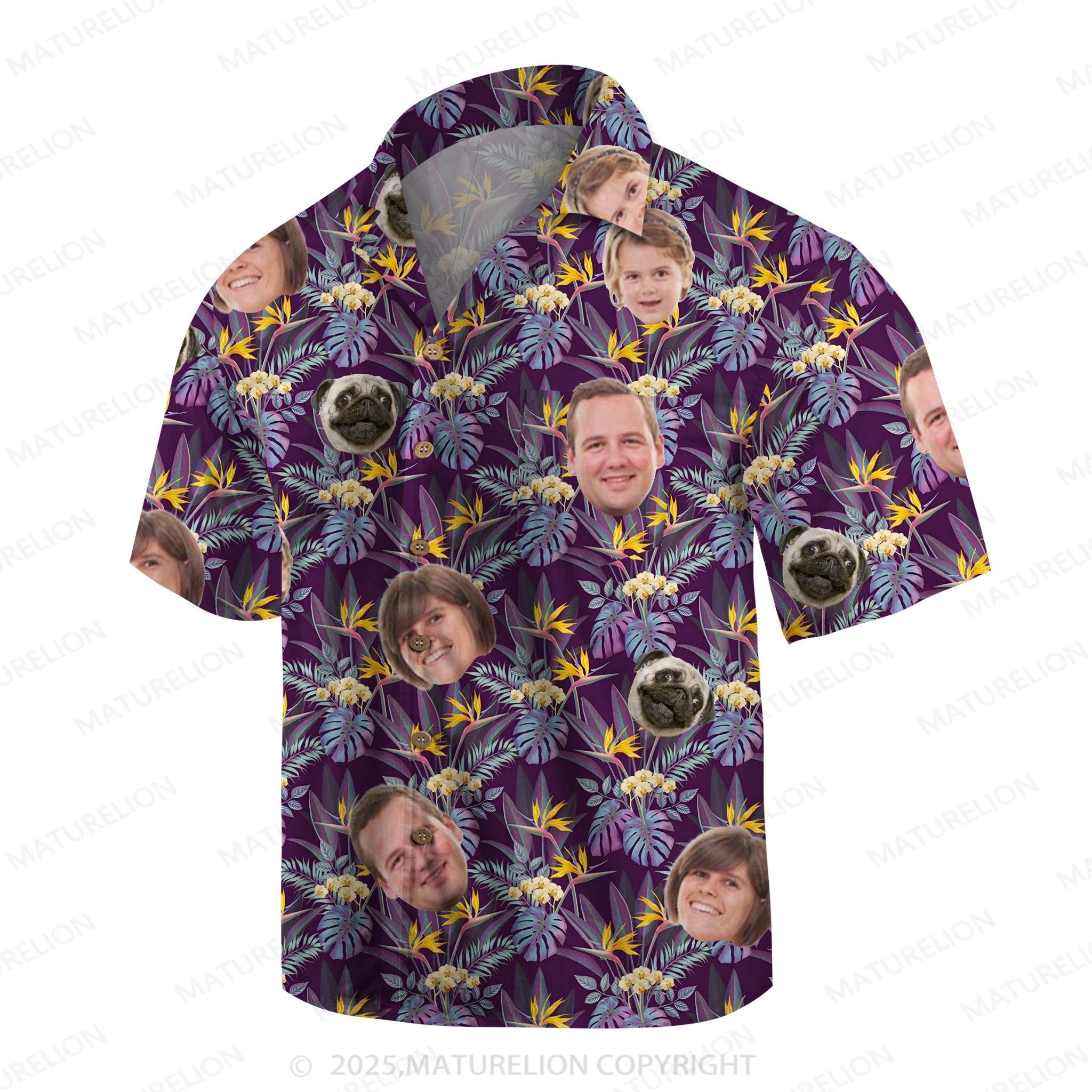 Maturelion Aloha Shirts Custom Face Design Hawaiian Shirt