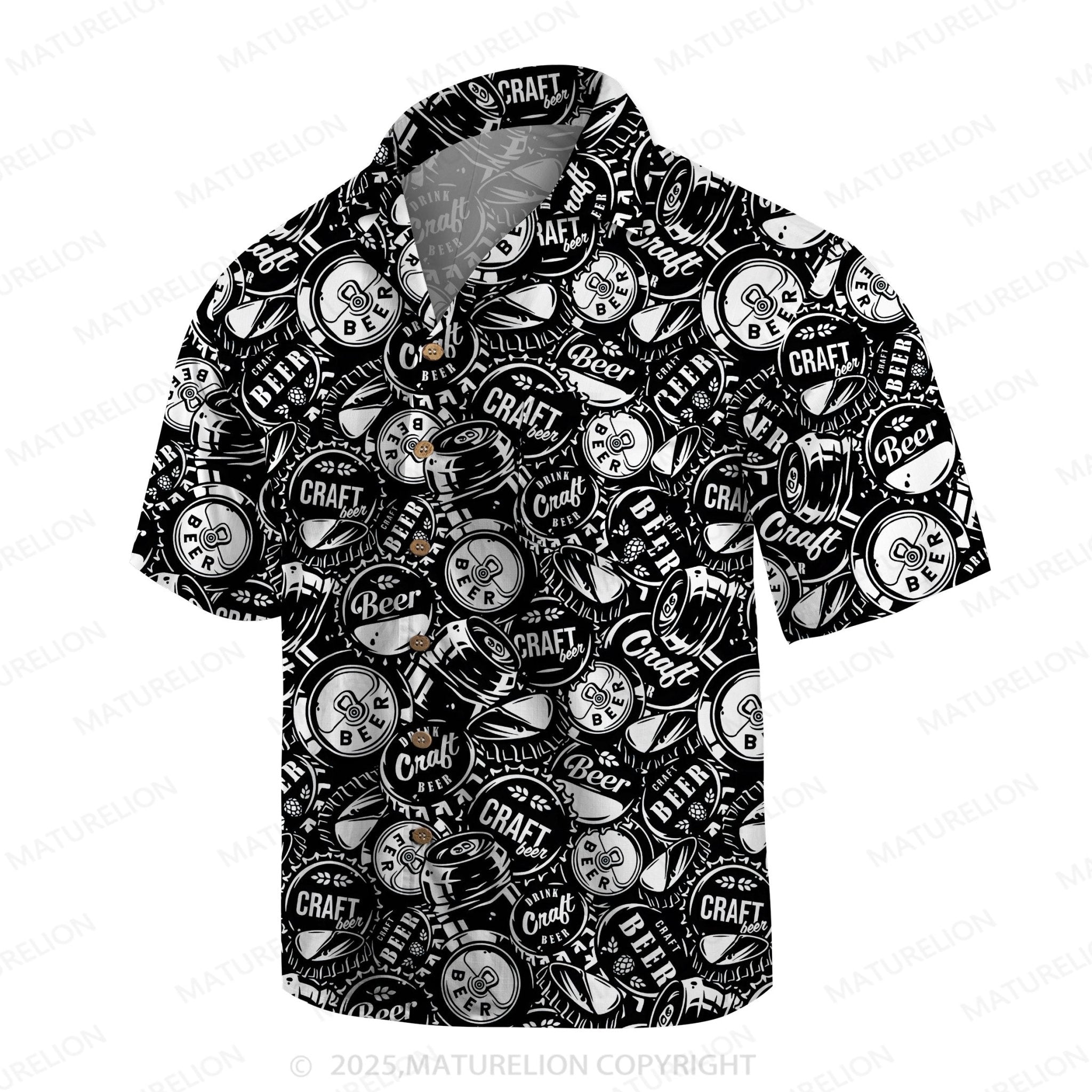 Maturelion Men's Hawaiian Shirt Vintage Beach Hawaiian Shirt