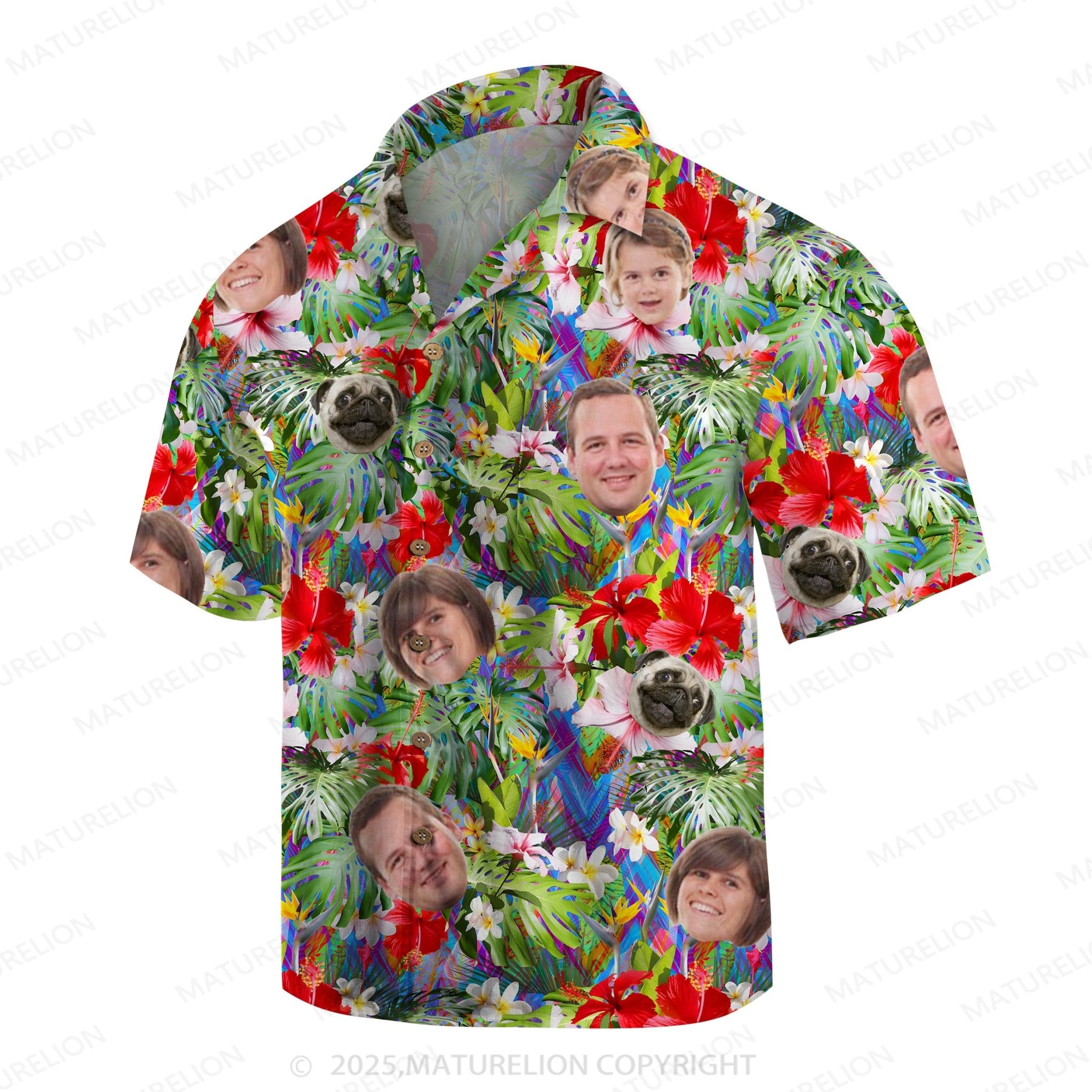 Maturelion Aloha Shirts Custom Hawaiian Shirt Featuring Your Face Hawaiian Shirt