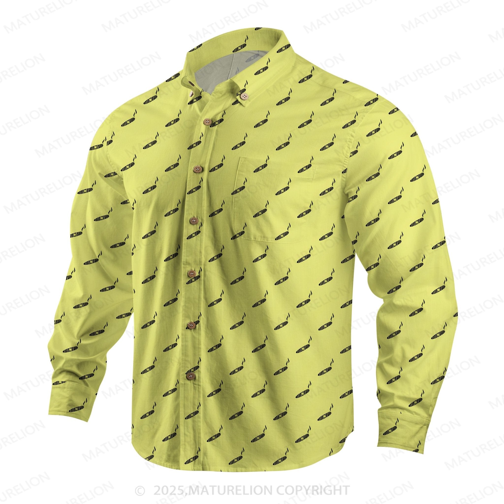 Maturelion Men's Hawaiian Shirt Wave Rider Hawaiian Shirt