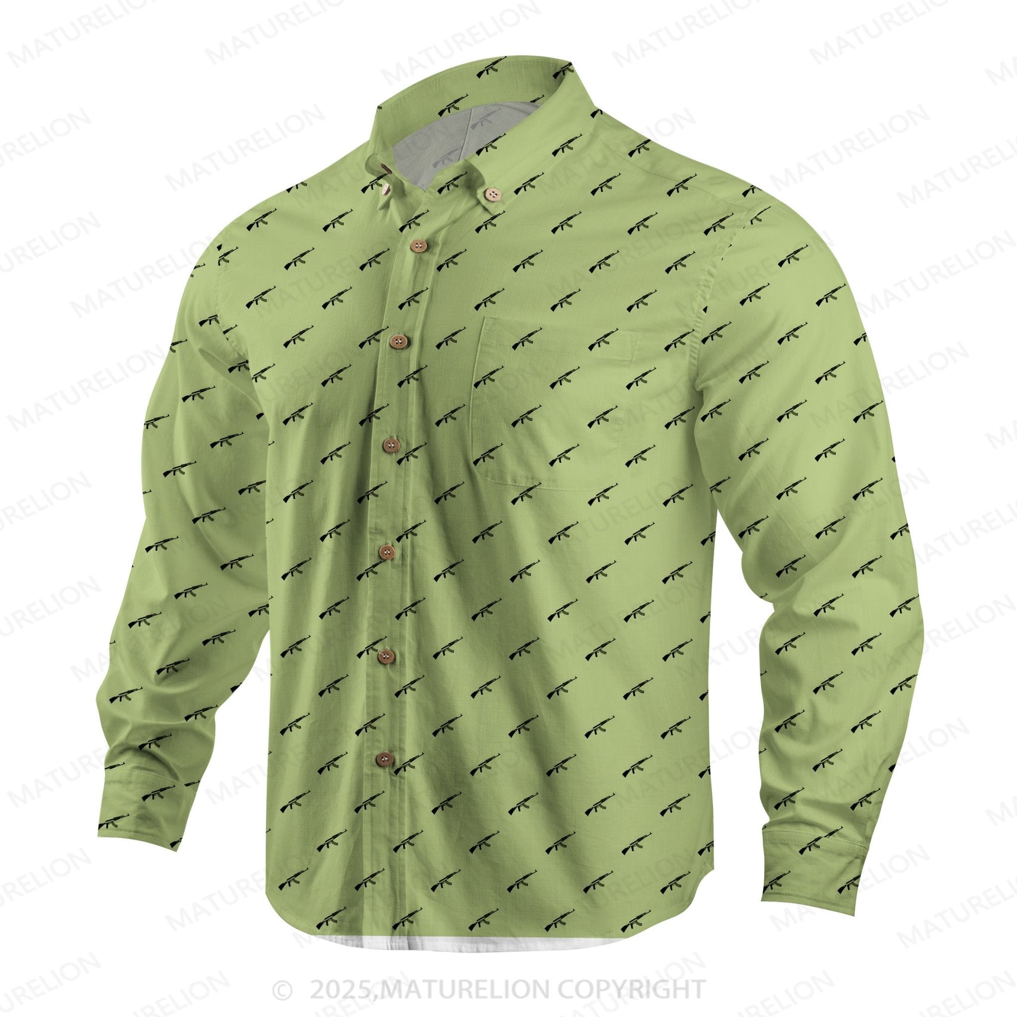 Maturelion Men's Hawaiian Shirt Ocean Wave Hawaiian Shirt
