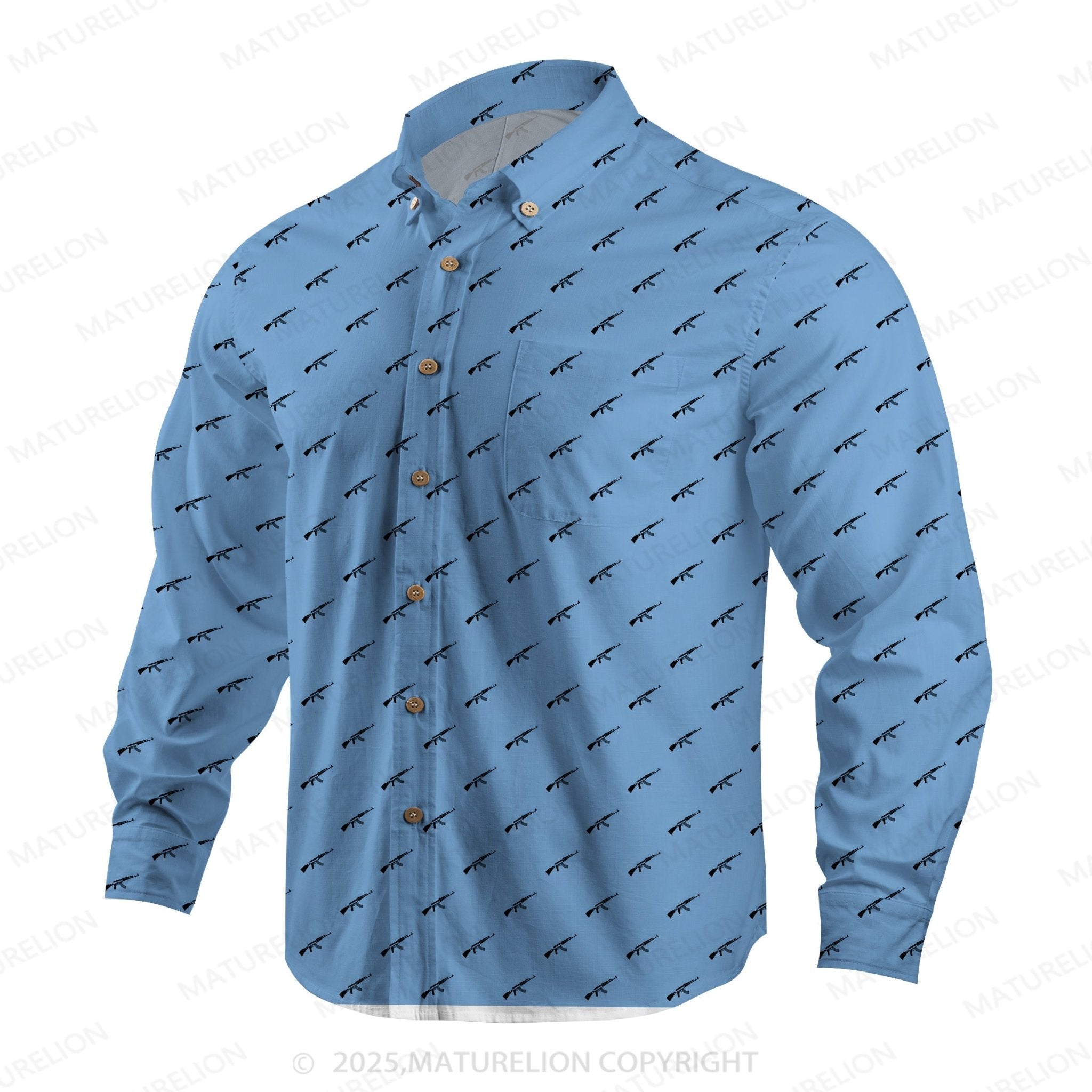 Maturelion Men's Hawaiian Shirt Ocean Wave Hawaiian Shirt