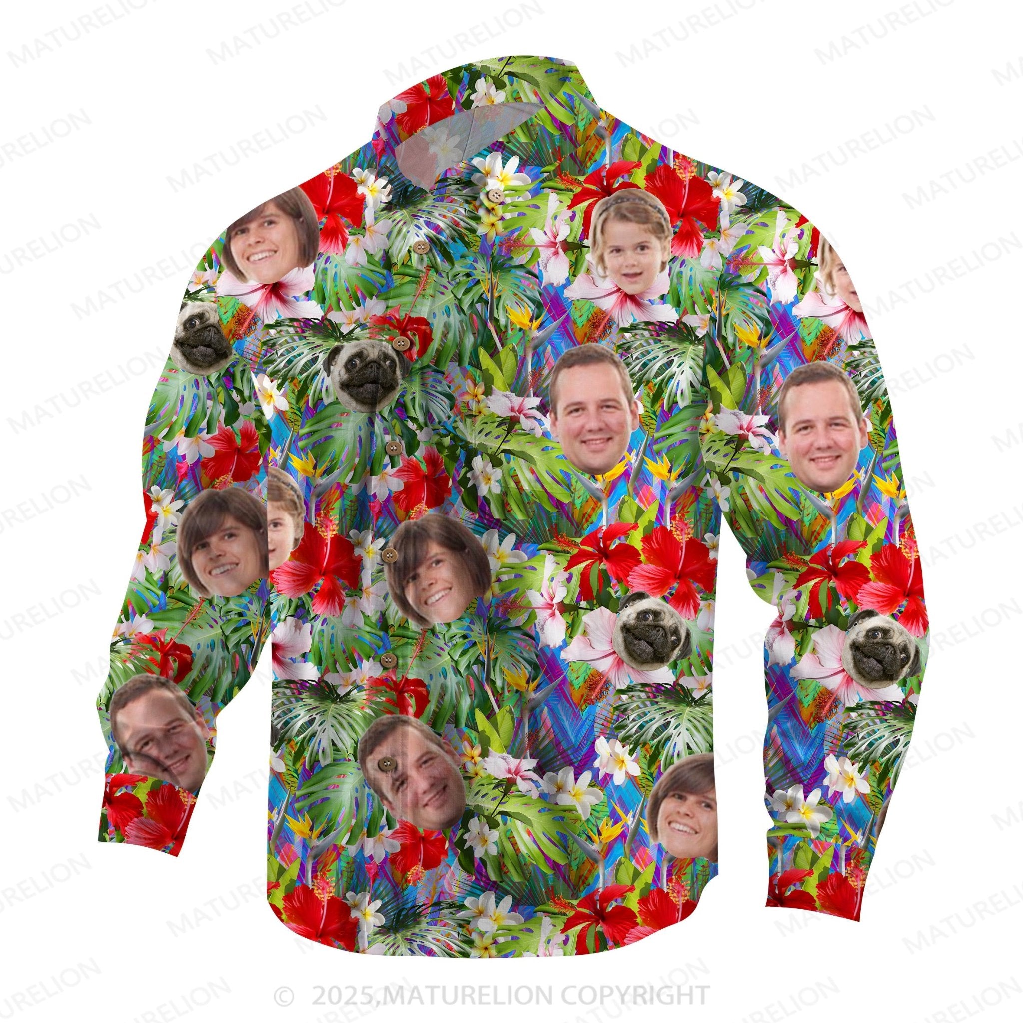 Maturelion Aloha Shirts Custom Hawaiian Shirt Featuring Your Face Hawaiian Shirt