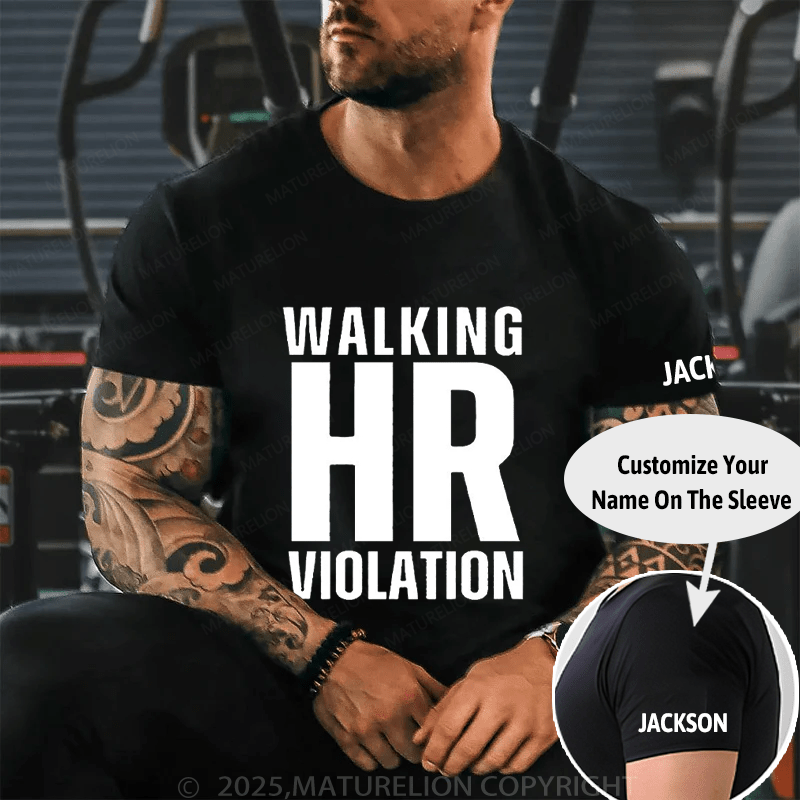 Walking HR Violation Men's Cotton T-shirt (Free Customization)