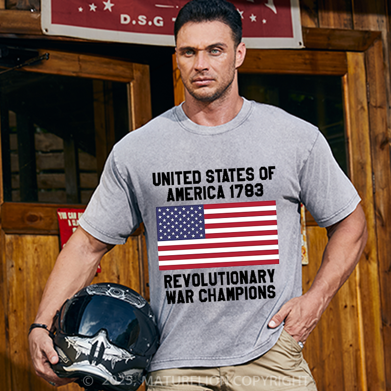 Maturelion Men's T-shirt Unites States of America 1783 4th Of July T-shirt