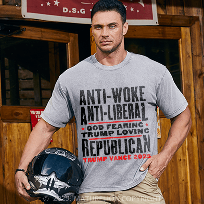 Maturelion Men's T-shirt ANTI-WOKE Cotton T-shirt