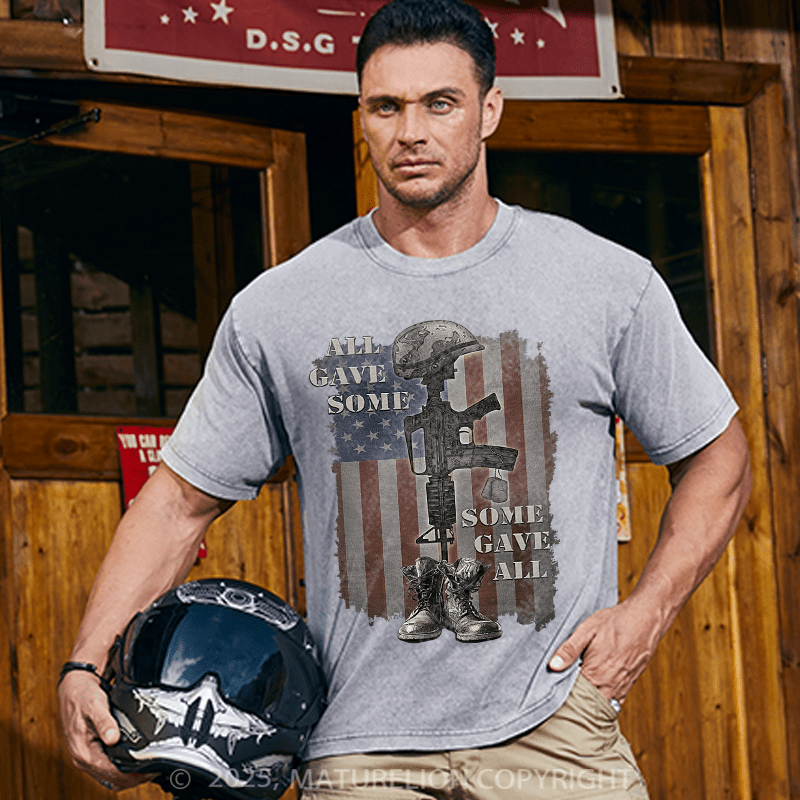 Maturelion Men's T-shirt All Gave Some Cotton T-shirt