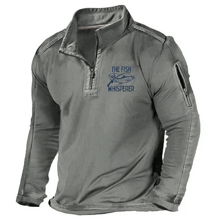 Maturelion Men's Henley Shirt The Fish Whisperer Funny Fishing Henley Shirt
