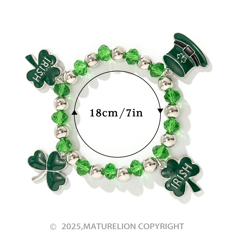 Maturelion St Patrick's Bracelet Beaded Bracelet Lucky Charm