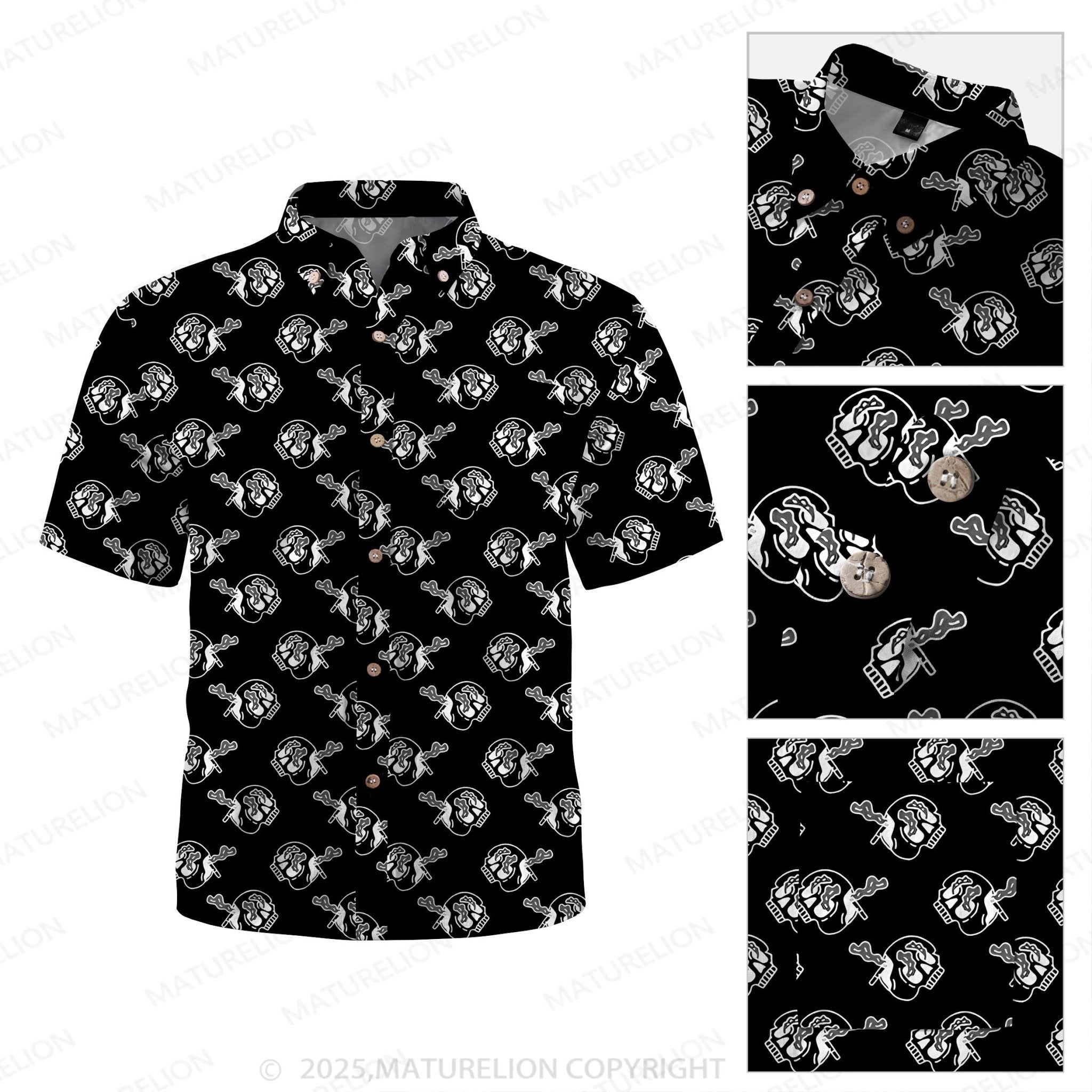 Maturelion Men's Hawaiian Shirt Vintage Island Hawaiian Shirt