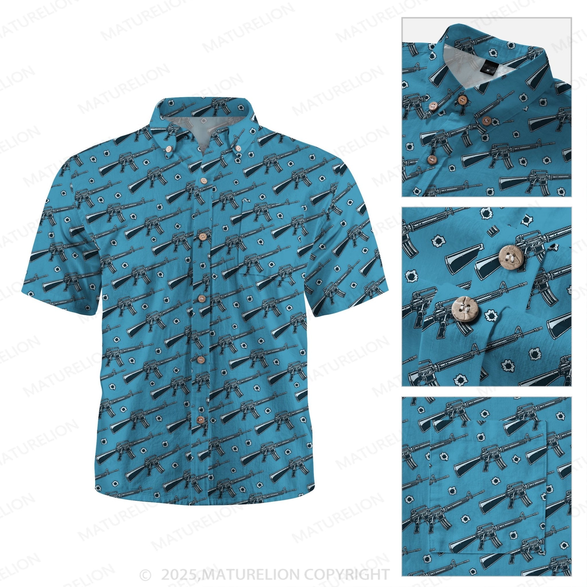 Maturelion Men's Hawaiian Shirt Sunset Paradise Hawaiian Shirt