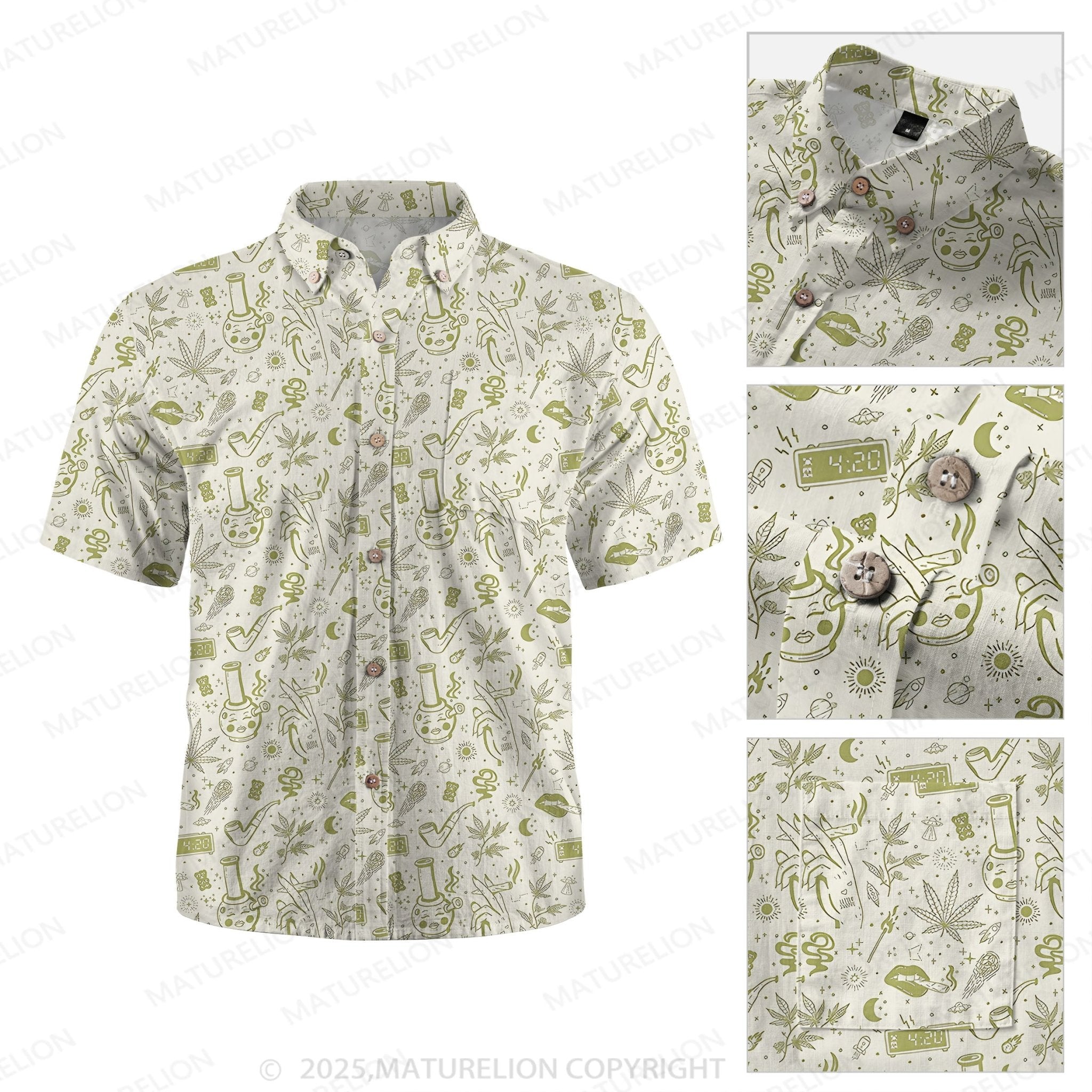 Maturelion Men's Hawaiian Shirt Lagoon Life Hawaiian Shirt