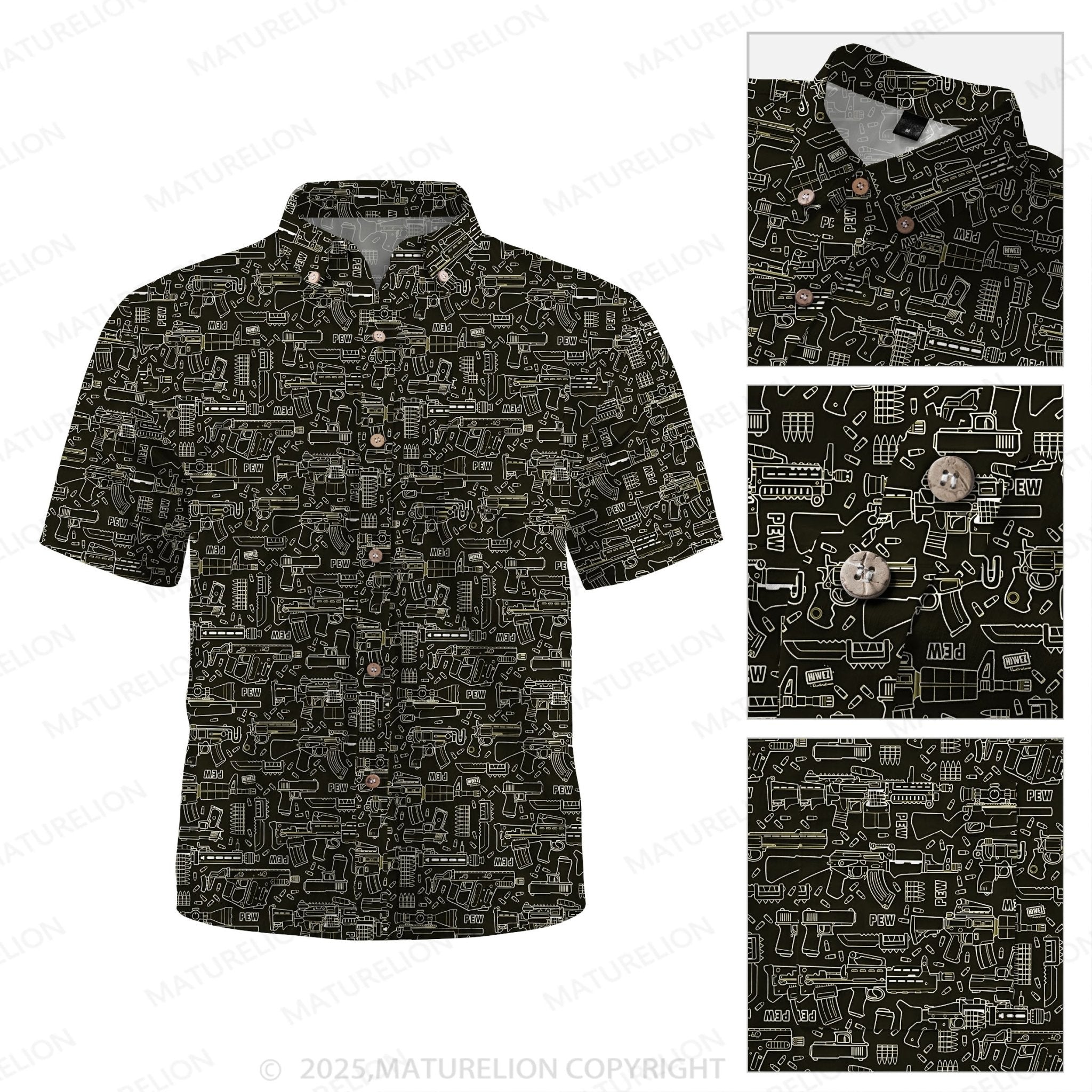 Maturelion Men's Hawaiian Shirt Palm Tree Getaway Hawaiian Shirt