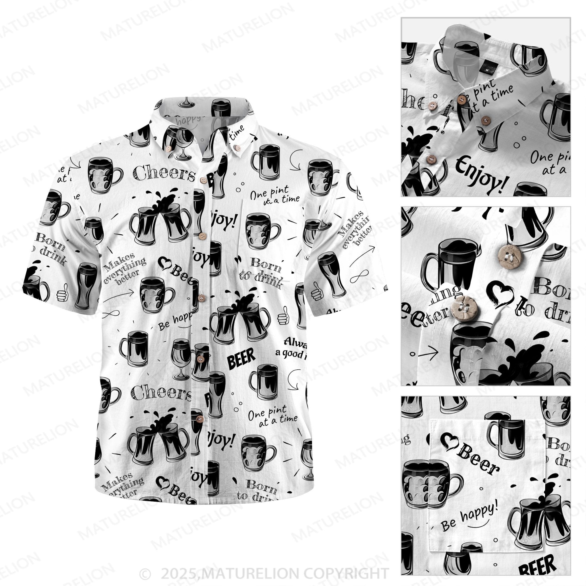 Maturelion Men's Hawaiian Shirt Cool Tropics Hawaiian Shirt
