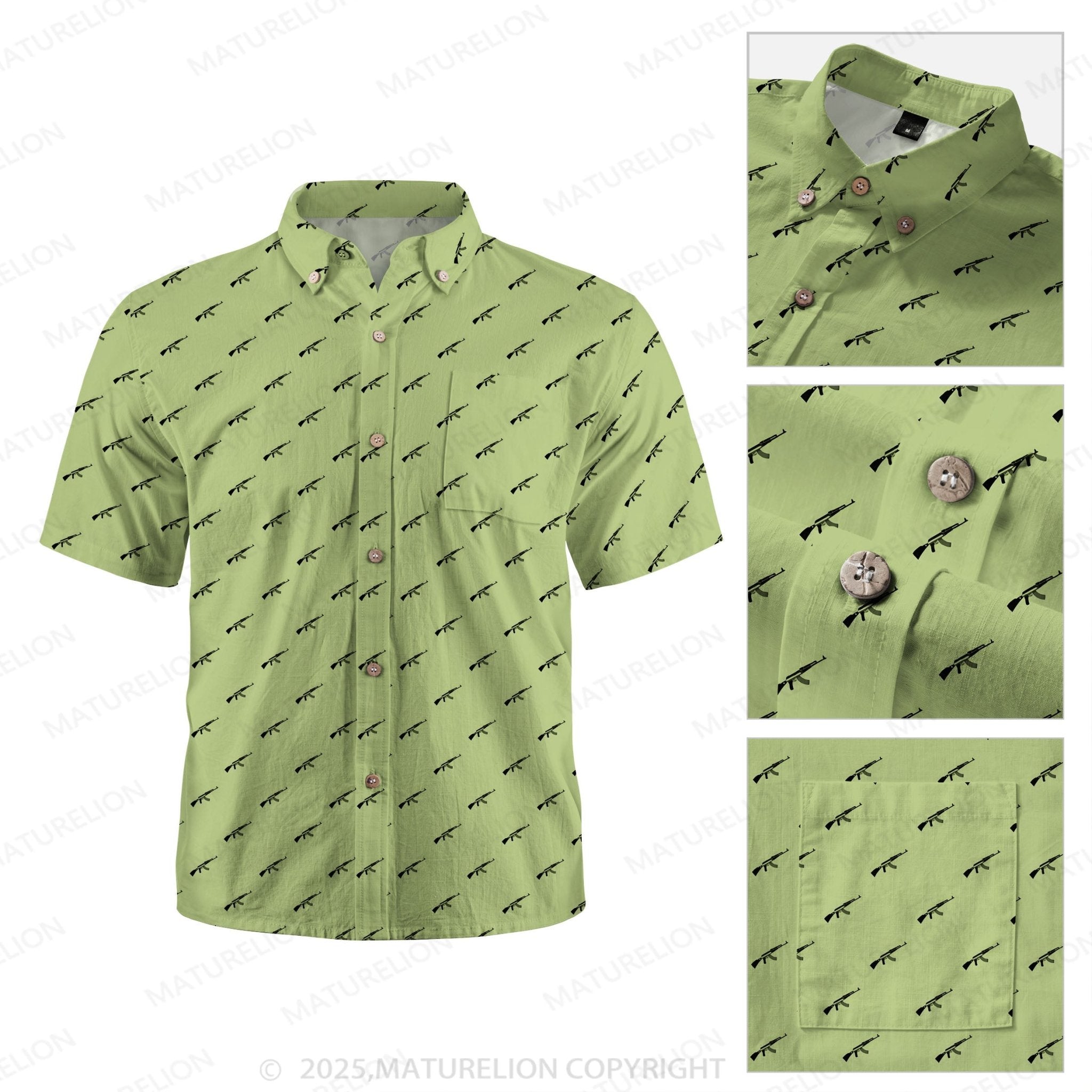 Maturelion Men's Hawaiian Shirt Ocean Wave Hawaiian Shirt