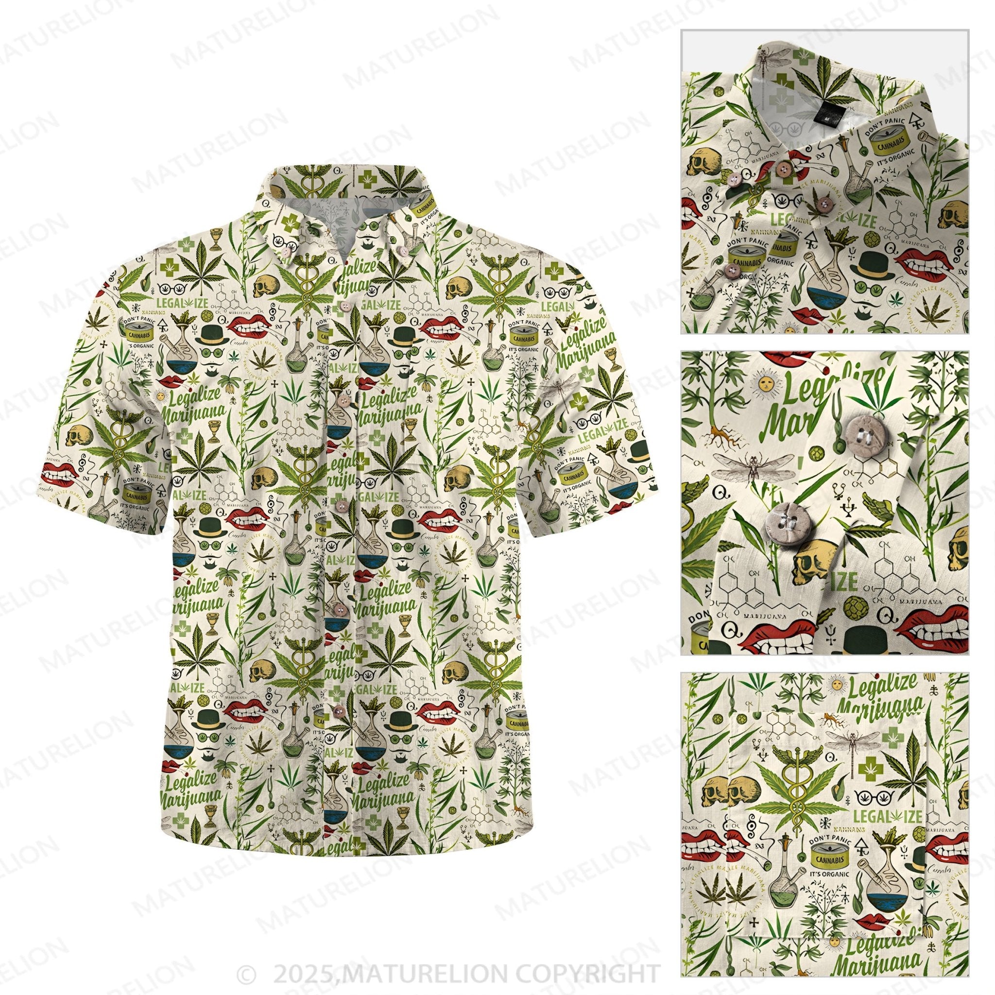 Maturelion Men's Hawaiian Shirt Summer Heat Hawaiian Shirt