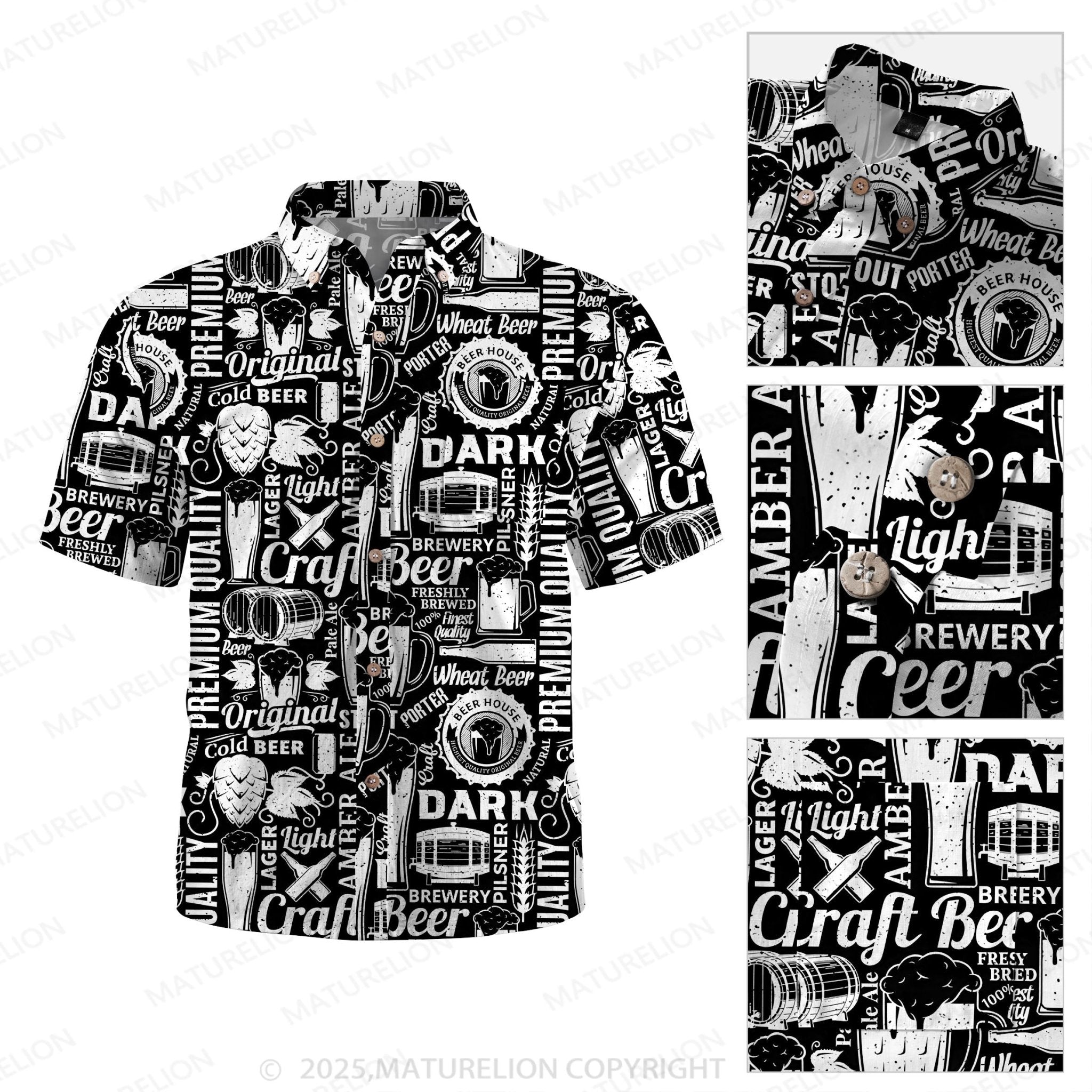 Maturelion Men's Hawaiian Shirt Palm Paradise Hawaiian Shirt