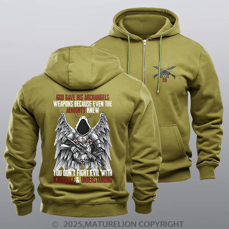 Maturelion Men's Hoodie Archangels Zipper Hoodie