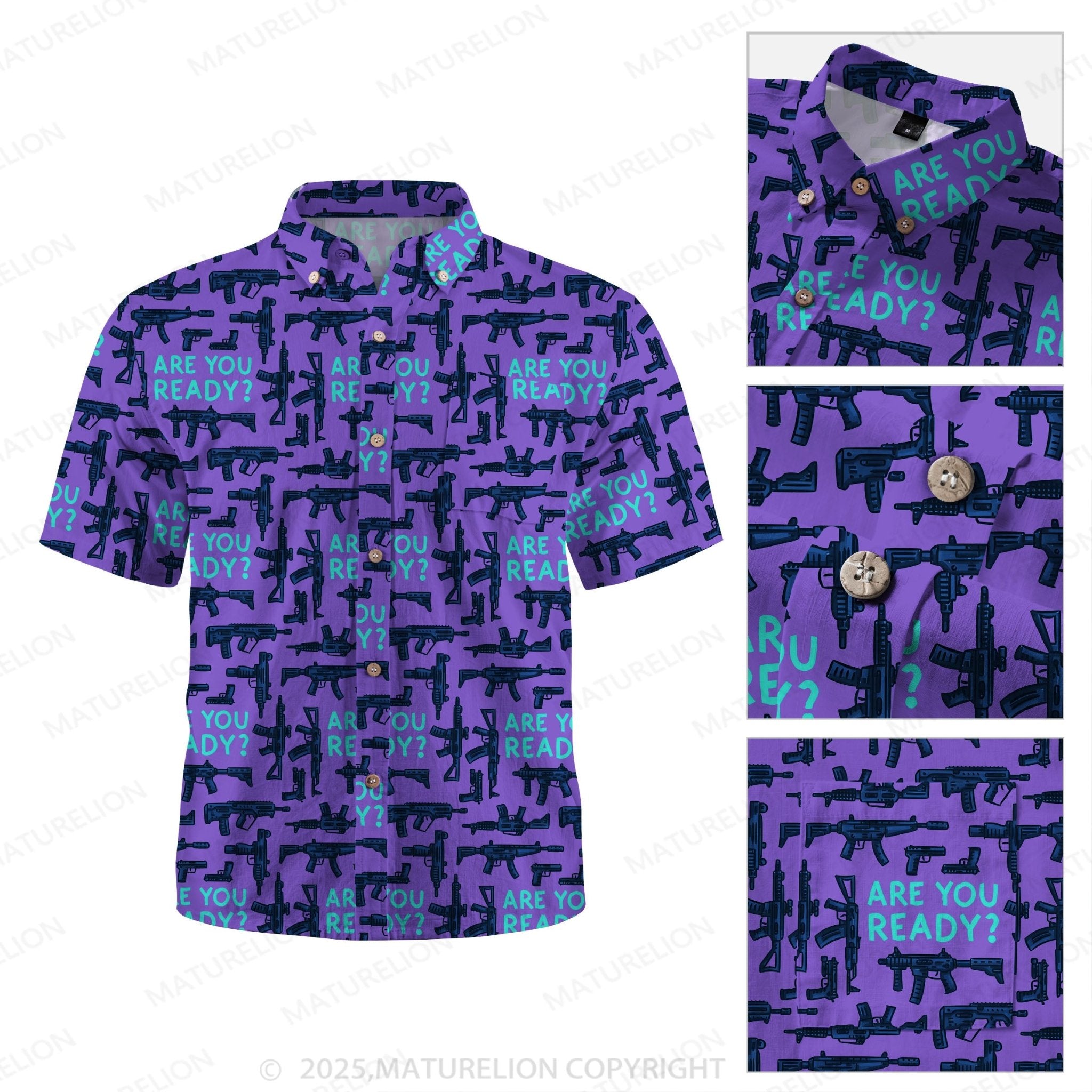 Maturelion Men's Hawaiian Shirt Coconut Bay Hawaiian Shirt