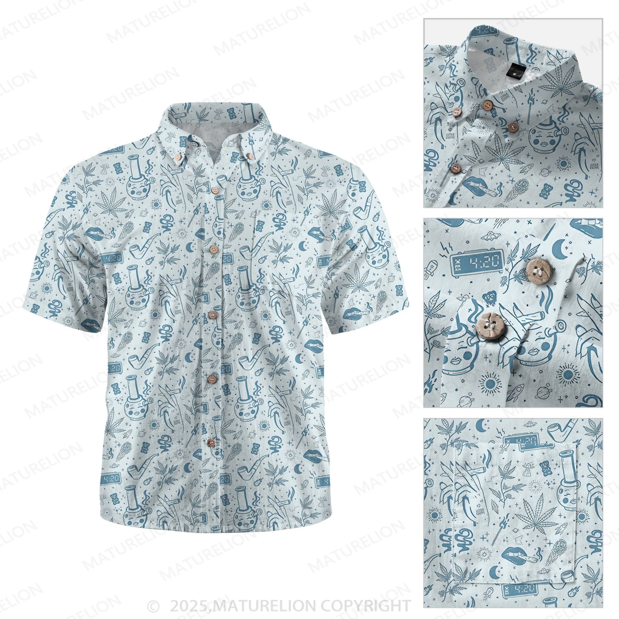 Maturelion Men's Hawaiian Shirt Lagoon Life Hawaiian Shirt